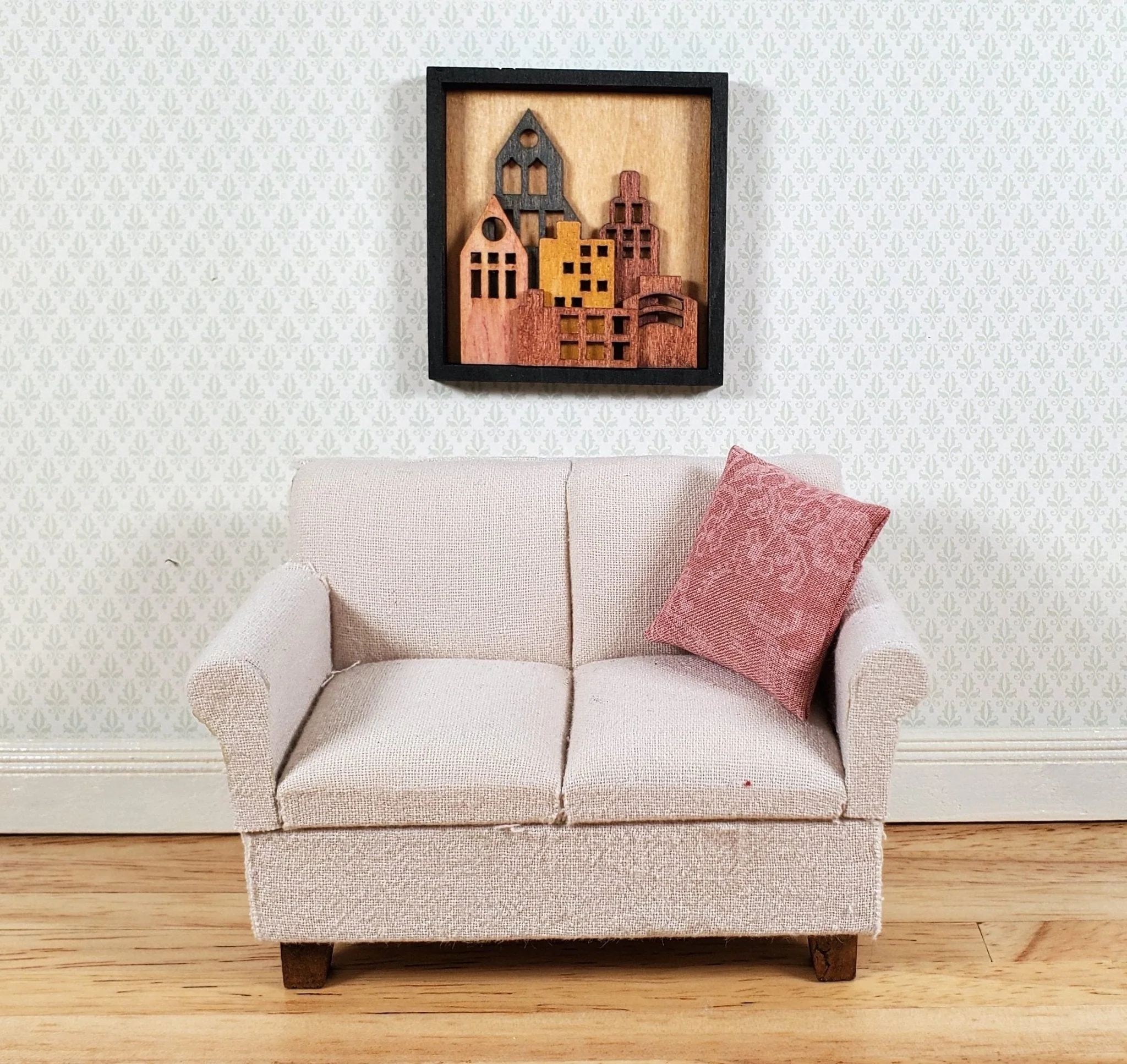 Dollhouse Buildings Cityscape Wall Art Kit DIY Modern Style 1:12 Scale Miniature - Image 4