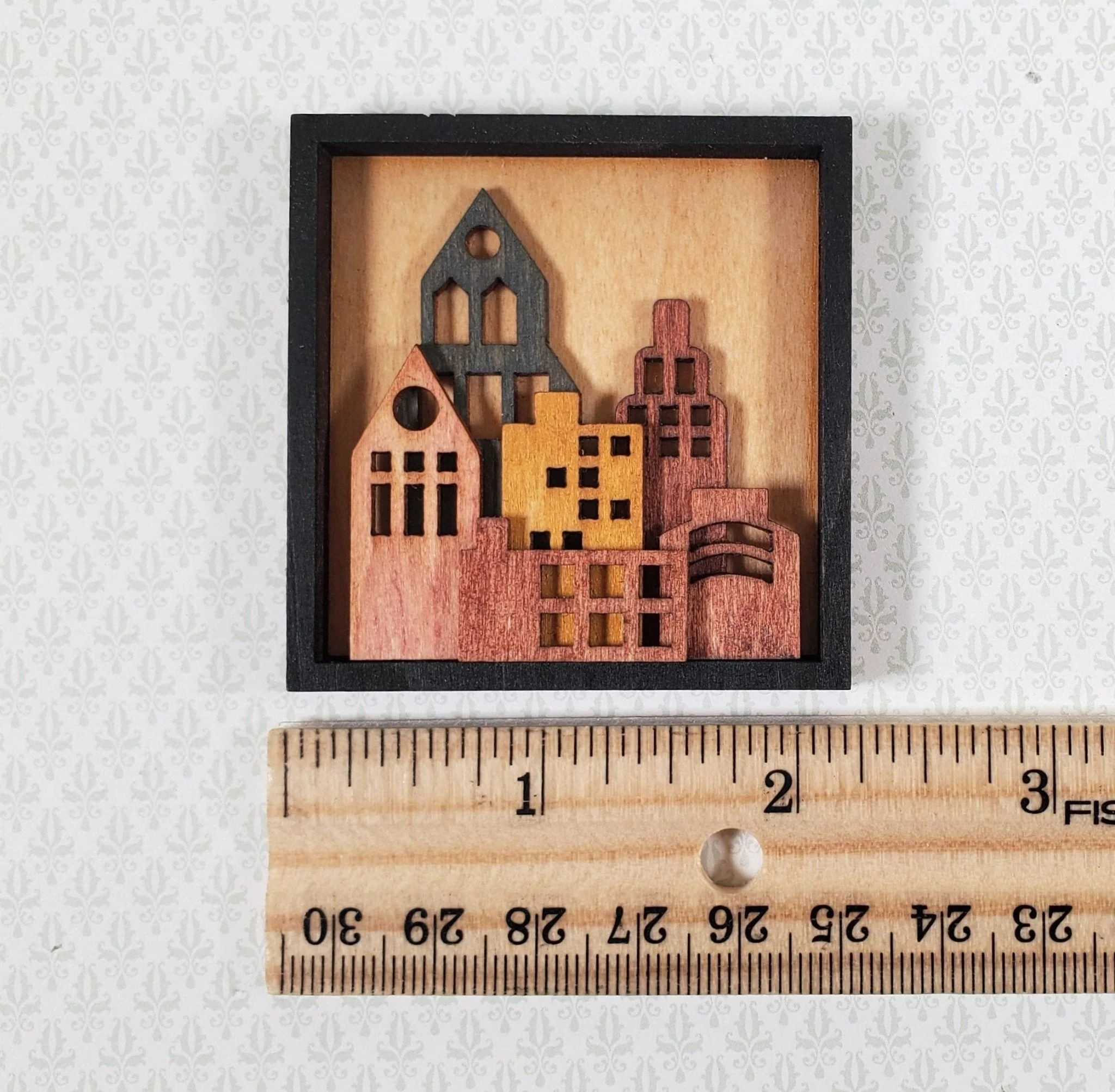 Dollhouse Buildings Cityscape Wall Art Kit DIY Modern Style 1:12 Scale Miniature - Image 5