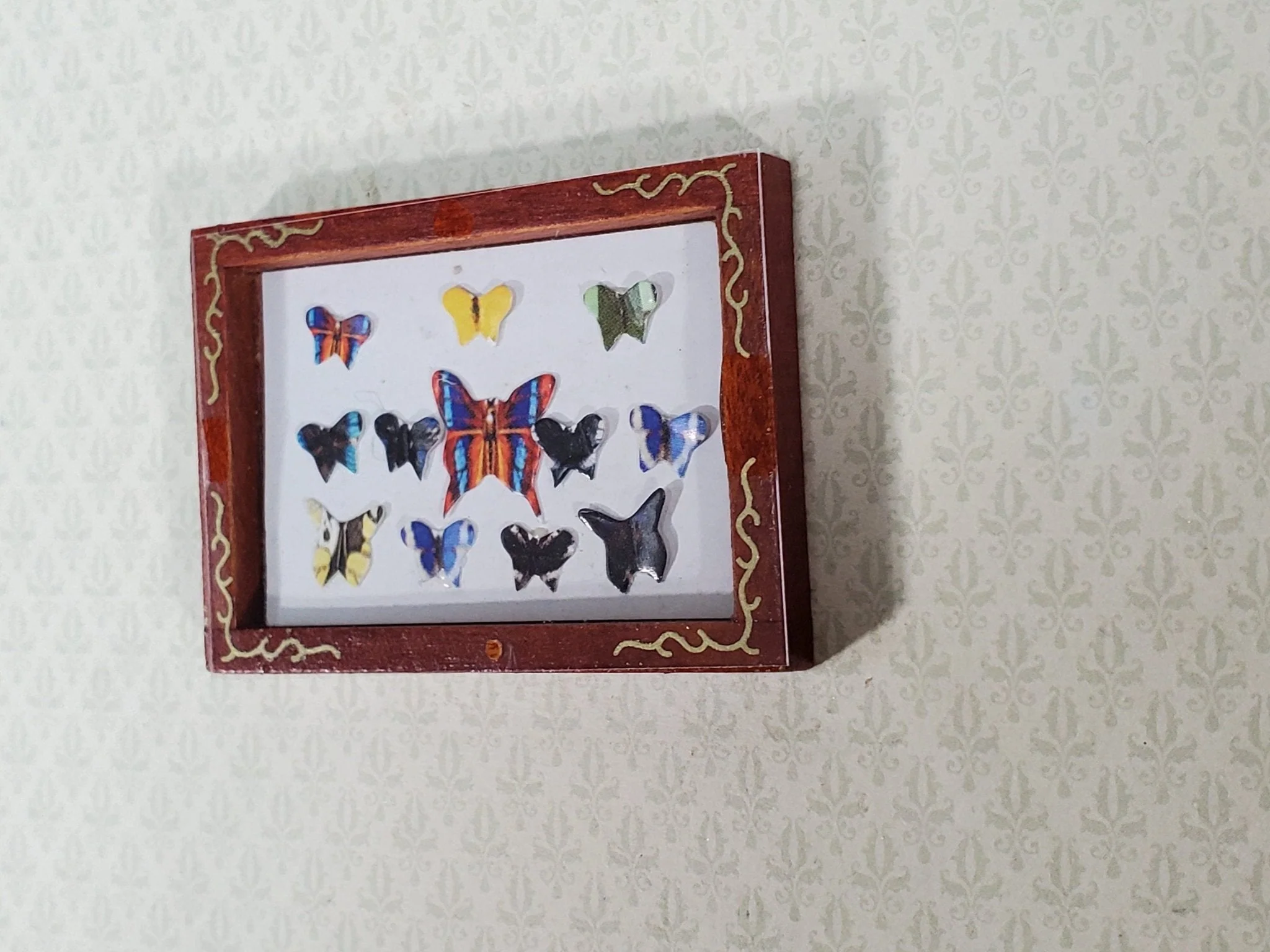 Dollhouse Butterfly Shadow Box 1:12 Scale Miniature Decor Accessories - Image 2