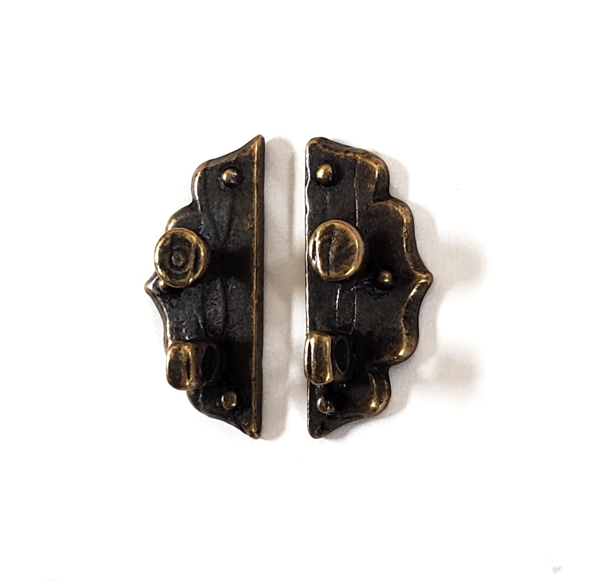 Dollhouse Cabinet Handles Pulls Decorative Bronze x2 1:12 Scale Miniatures - Image 4