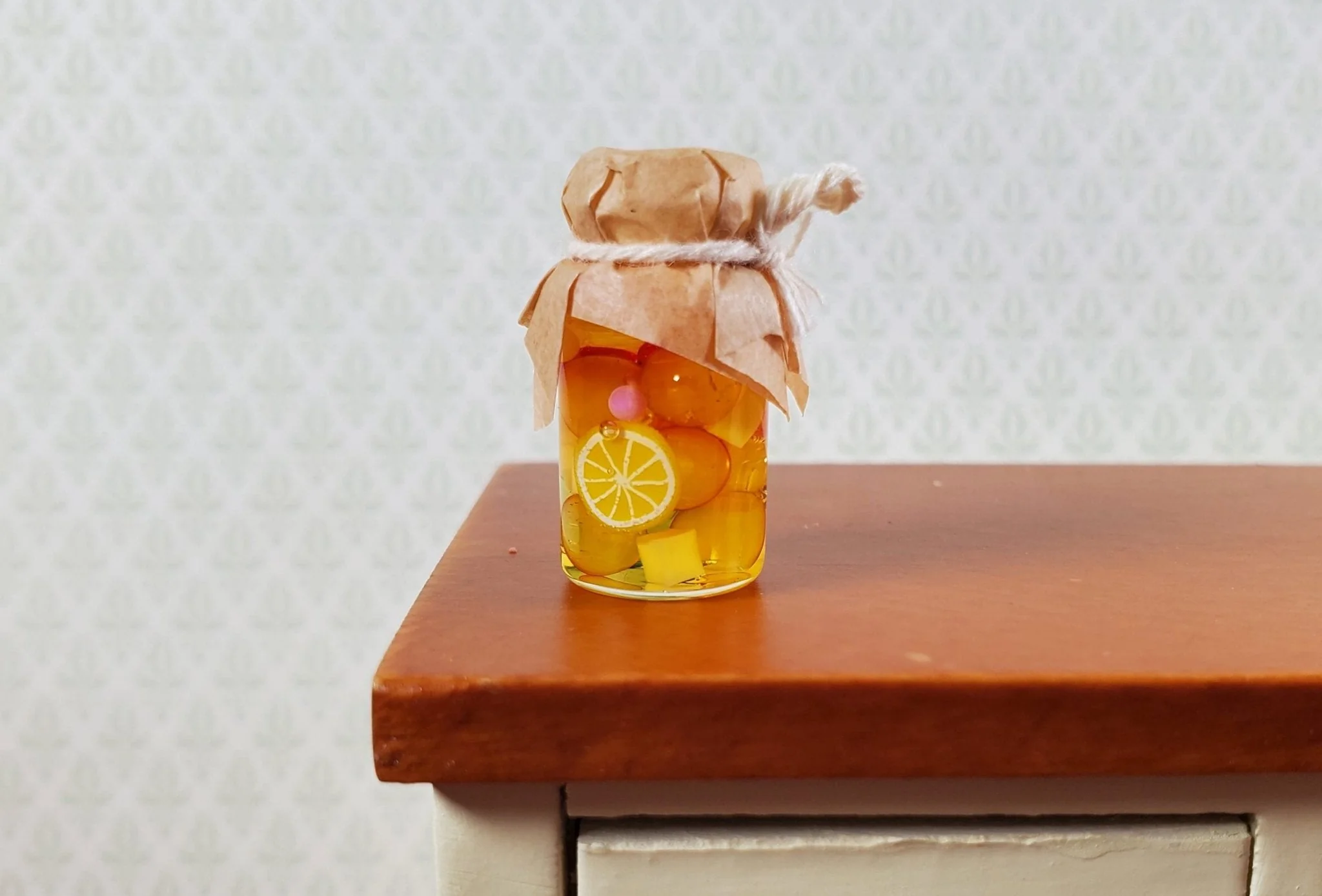 Dollhouse Canned Fruit with Covered Top 1:12 Scale Miniature Kitchen Food