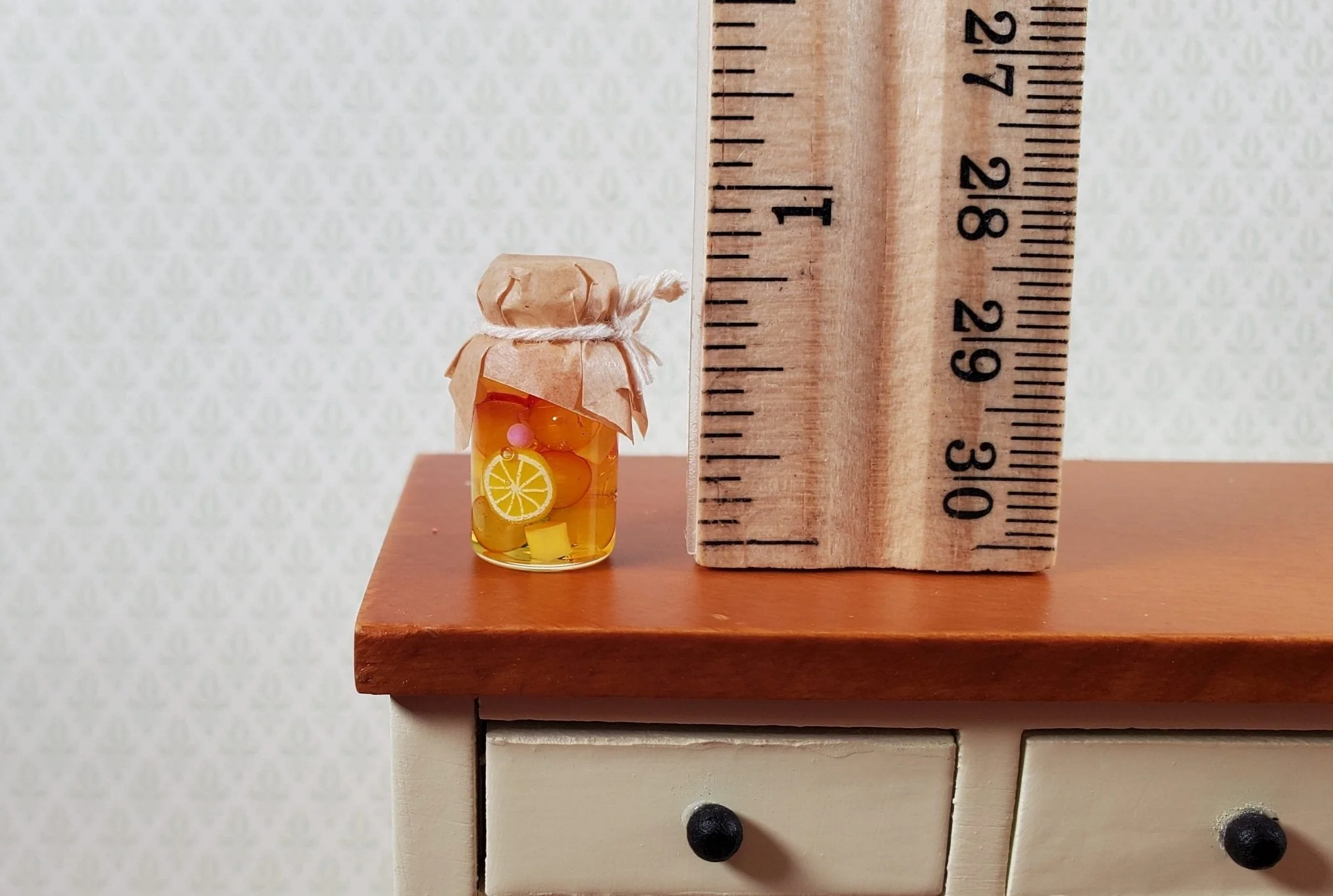 Dollhouse Canned Fruit with Covered Top 1:12 Scale Miniature Kitchen Food - Image 3