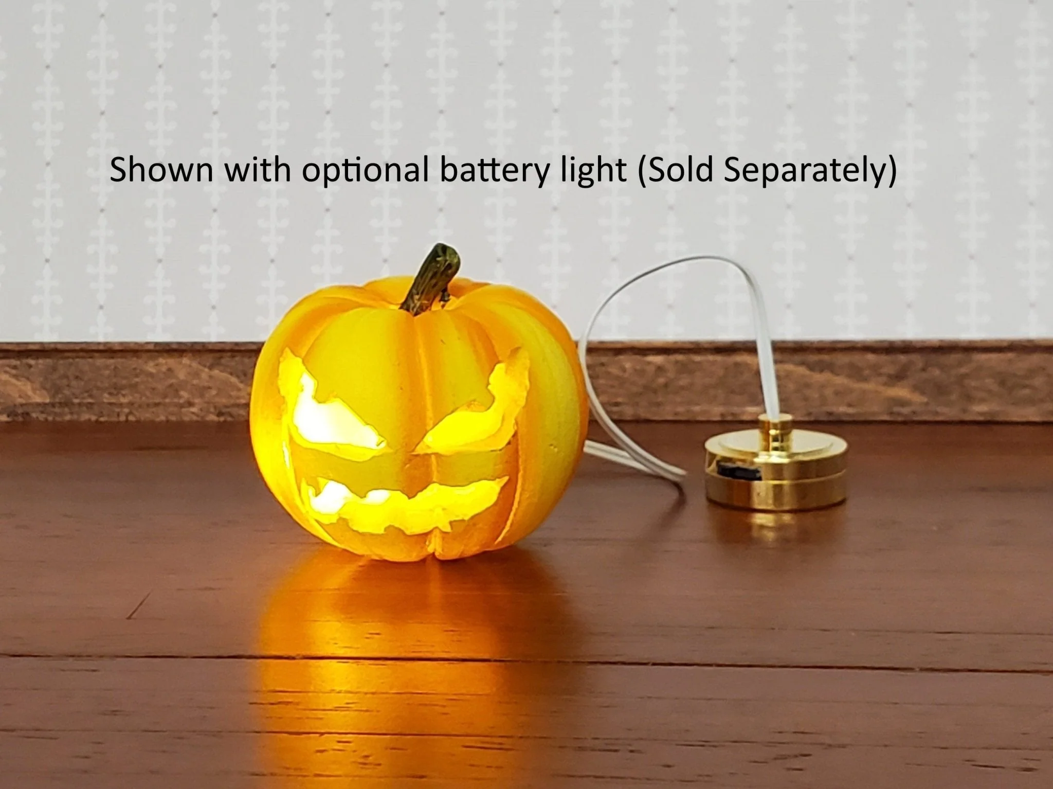 Dollhouse Carved Pumpkin for Halloween Decor 1:12 Scale Miniature Hole for Light - Image 3