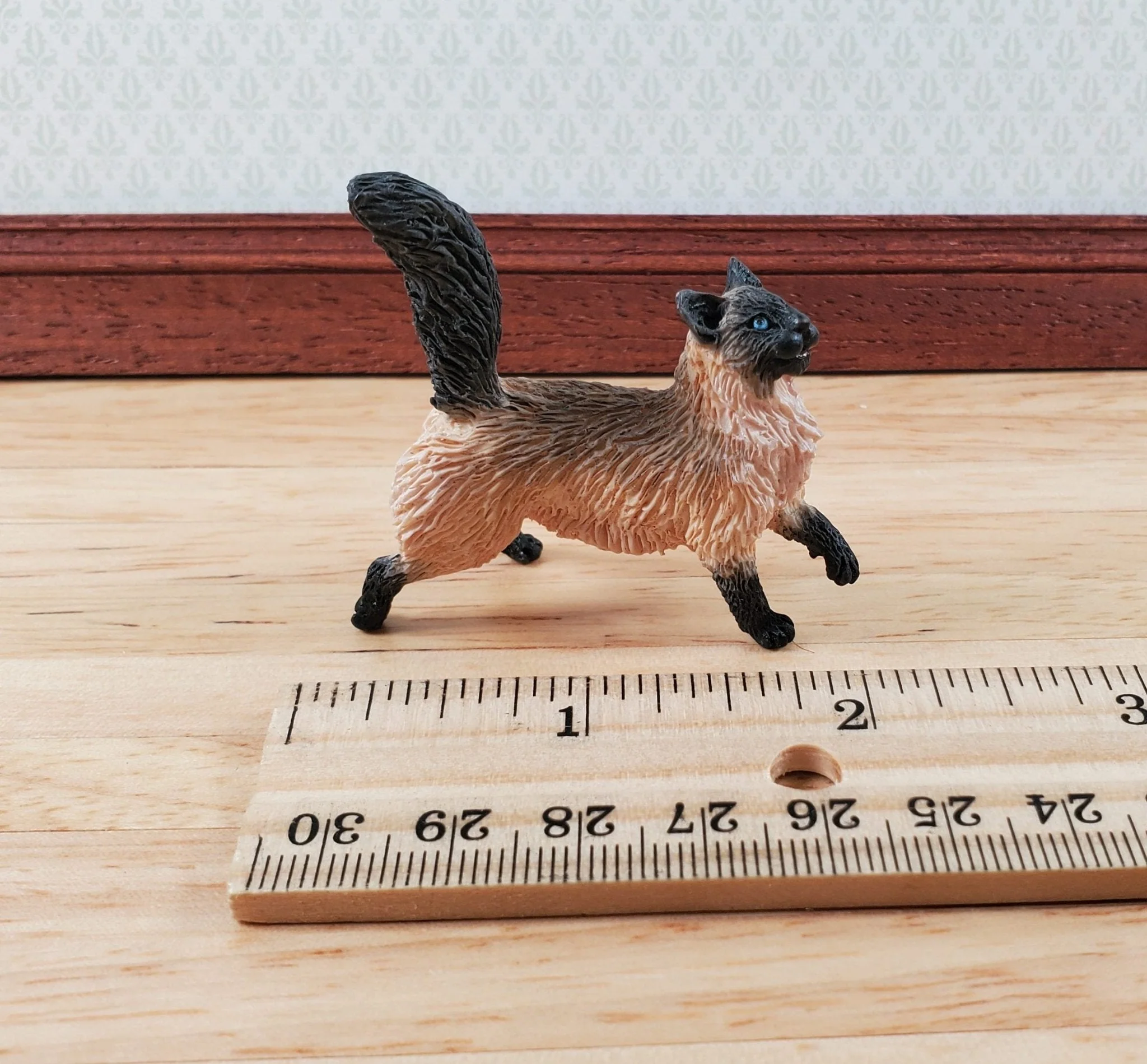 Dollhouse Cat Siamese or Balinese Long Hair Standing 1:12 Scale Miniature - Image 4