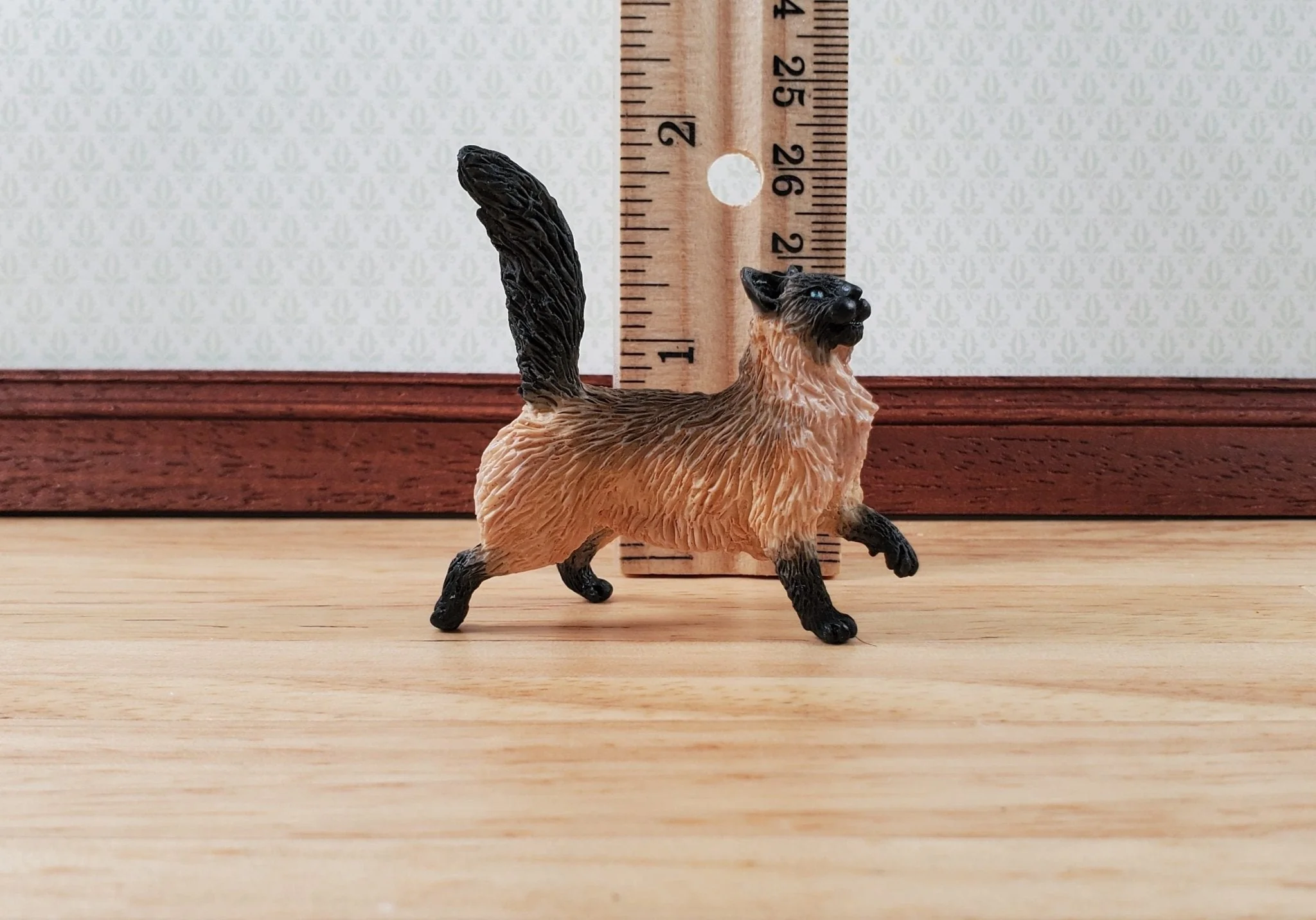 Dollhouse Cat Siamese or Balinese Long Hair Standing 1:12 Scale Miniature - Image 5