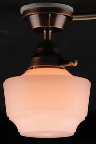 Dollhouse Ceiling Bronze Base White Shade 1:12 Scale Miniature 12 Volt Plug-in - Image 3