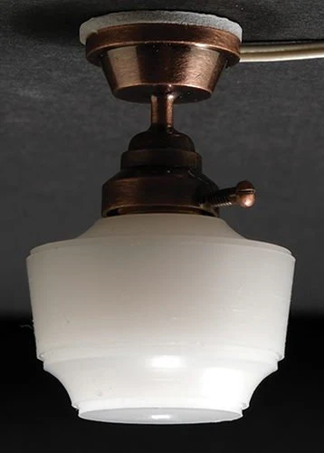 Dollhouse Ceiling Bronze Base White Shade 1:12 Scale Miniature 12 Volt Plug-in - Image 4