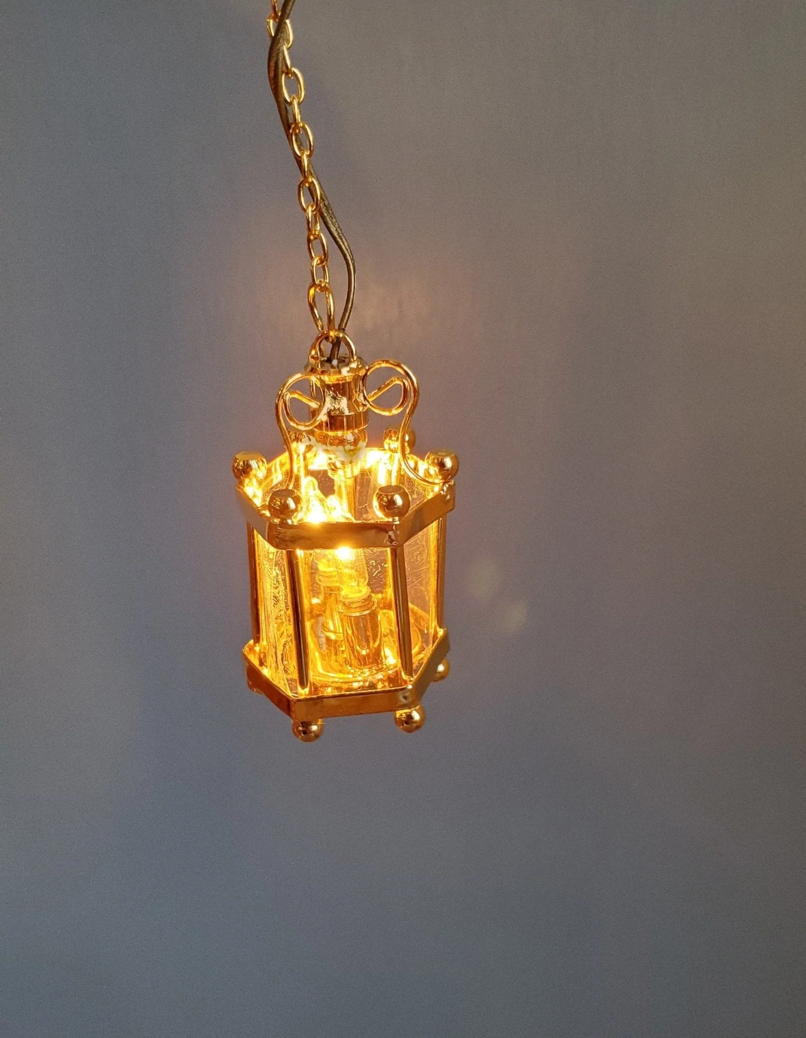 Dollhouse Ceiling Light Hanging Lantern Electric 1:12 Scale Miniature 12 Volt - Image 5