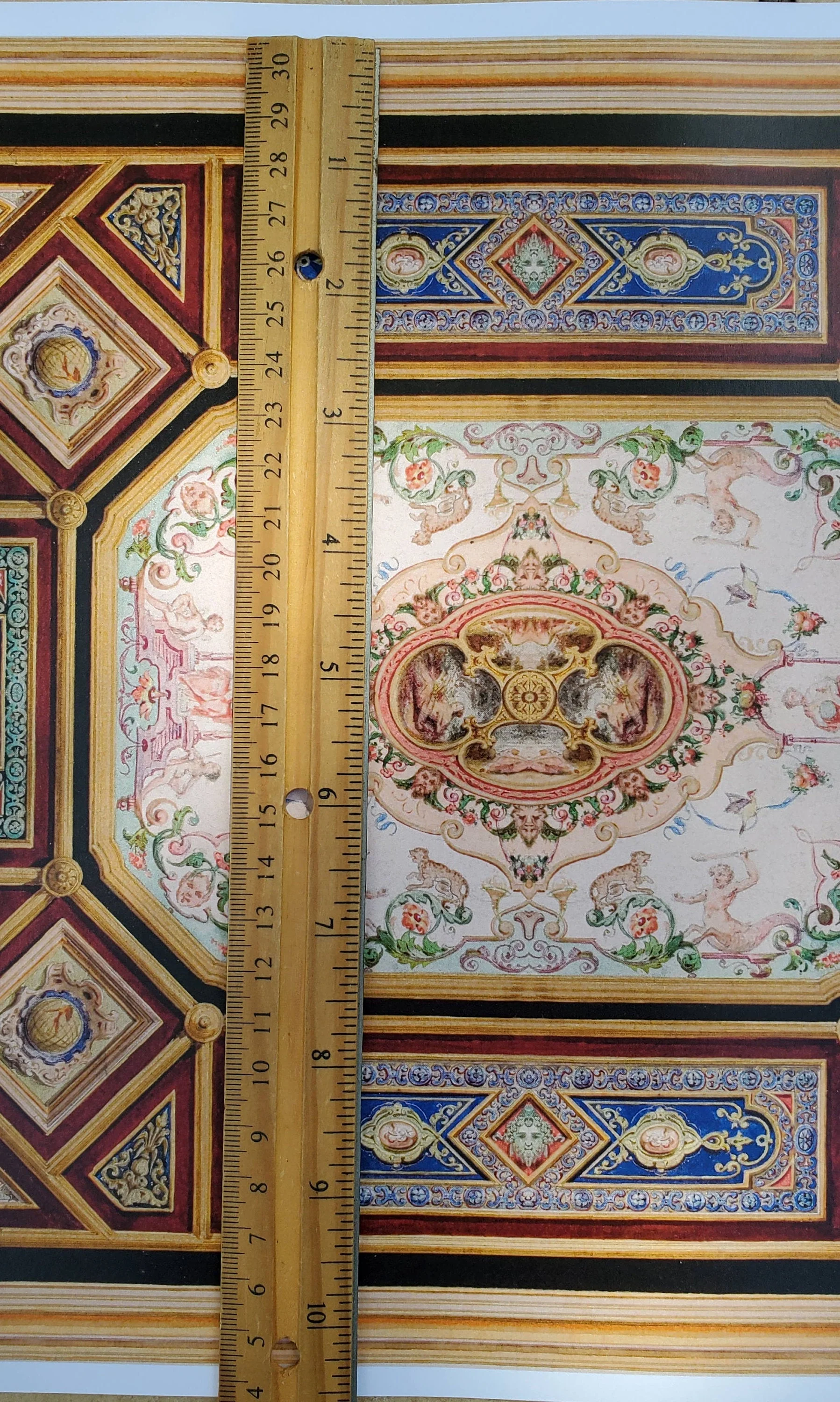 Dollhouse Ceiling Mural Wallpaper Victorian Painted Style 1:12 Scale Itsy Bitsy - Image 5