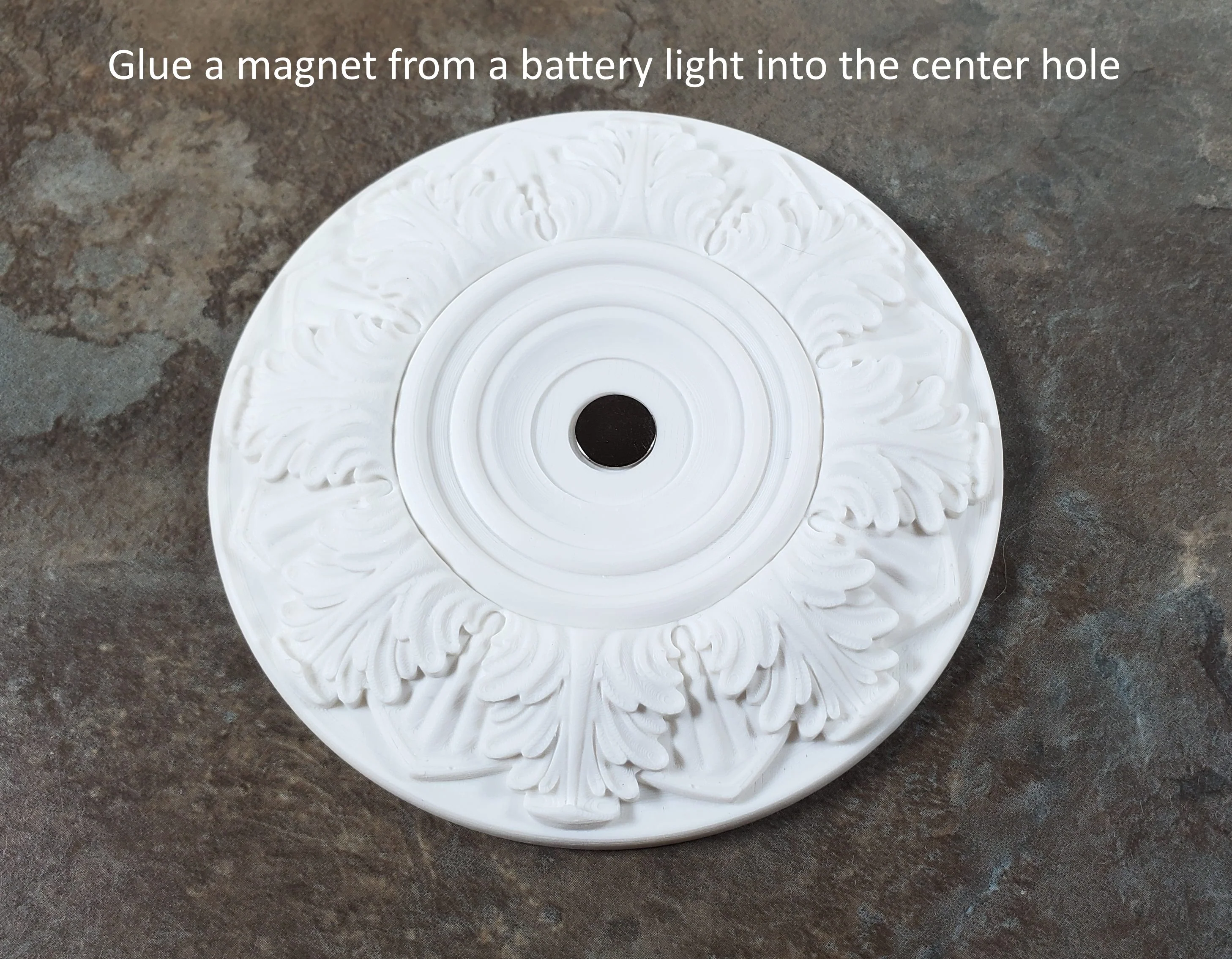 Dollhouse Ceiling Rose Medallion for Battery Lights 1:12 Scale Miniature MC176W - Image 3