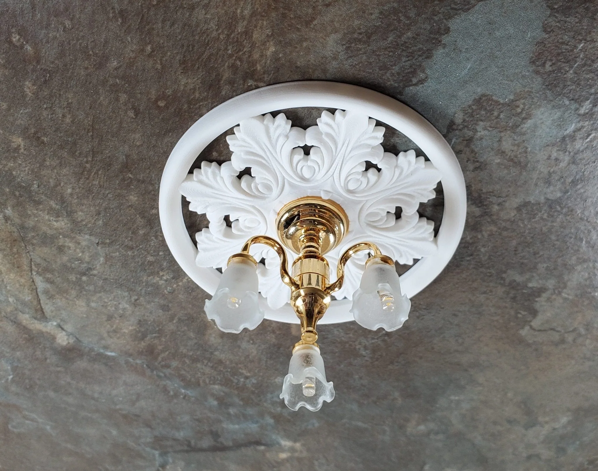 Dollhouse Ceiling Rose Medallion for Battery Lights 1:12 Scale Miniature MC217 - Image 4