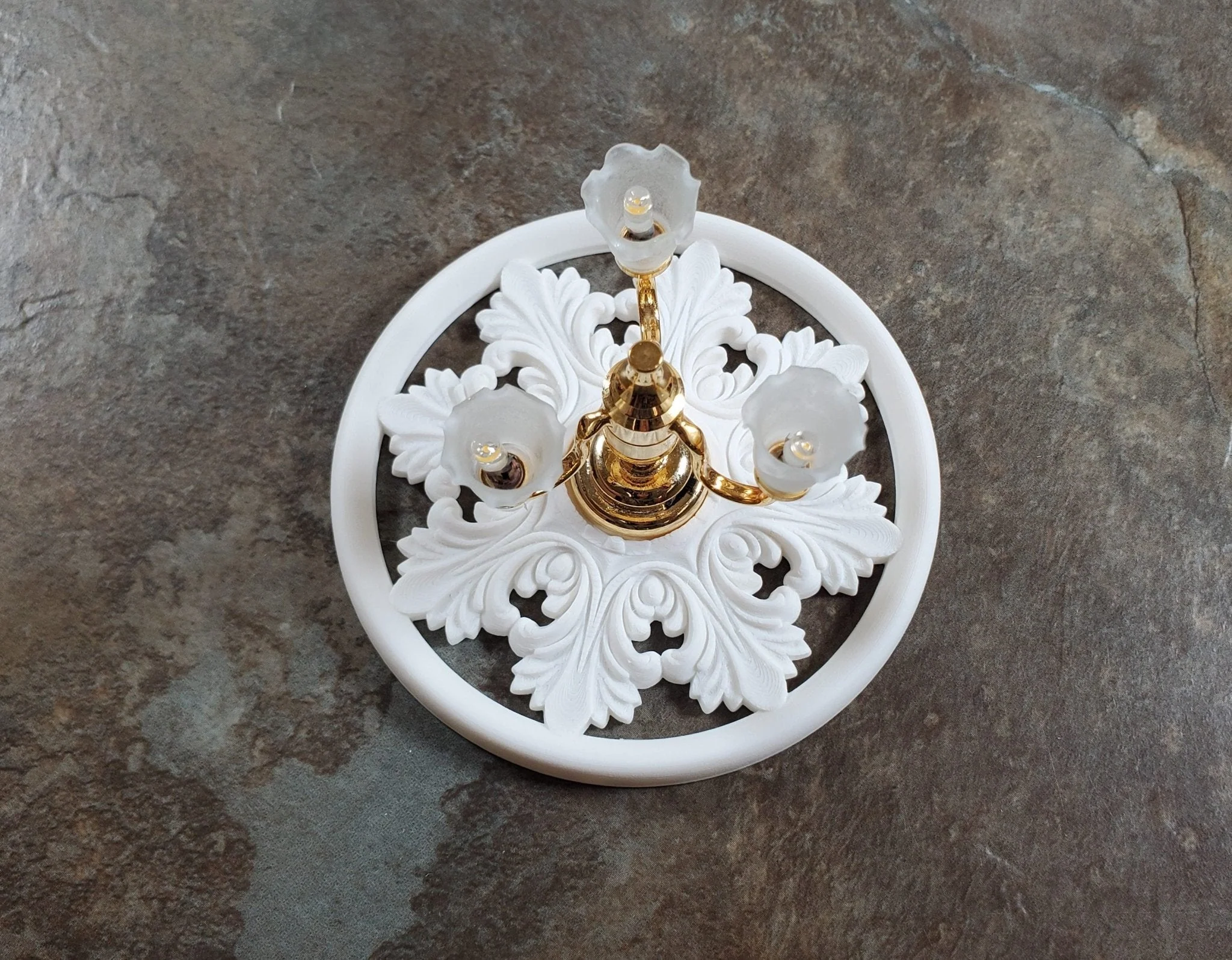 Dollhouse Ceiling Rose Medallion for Battery Lights 1:12 Scale Miniature MC217 - Image 5