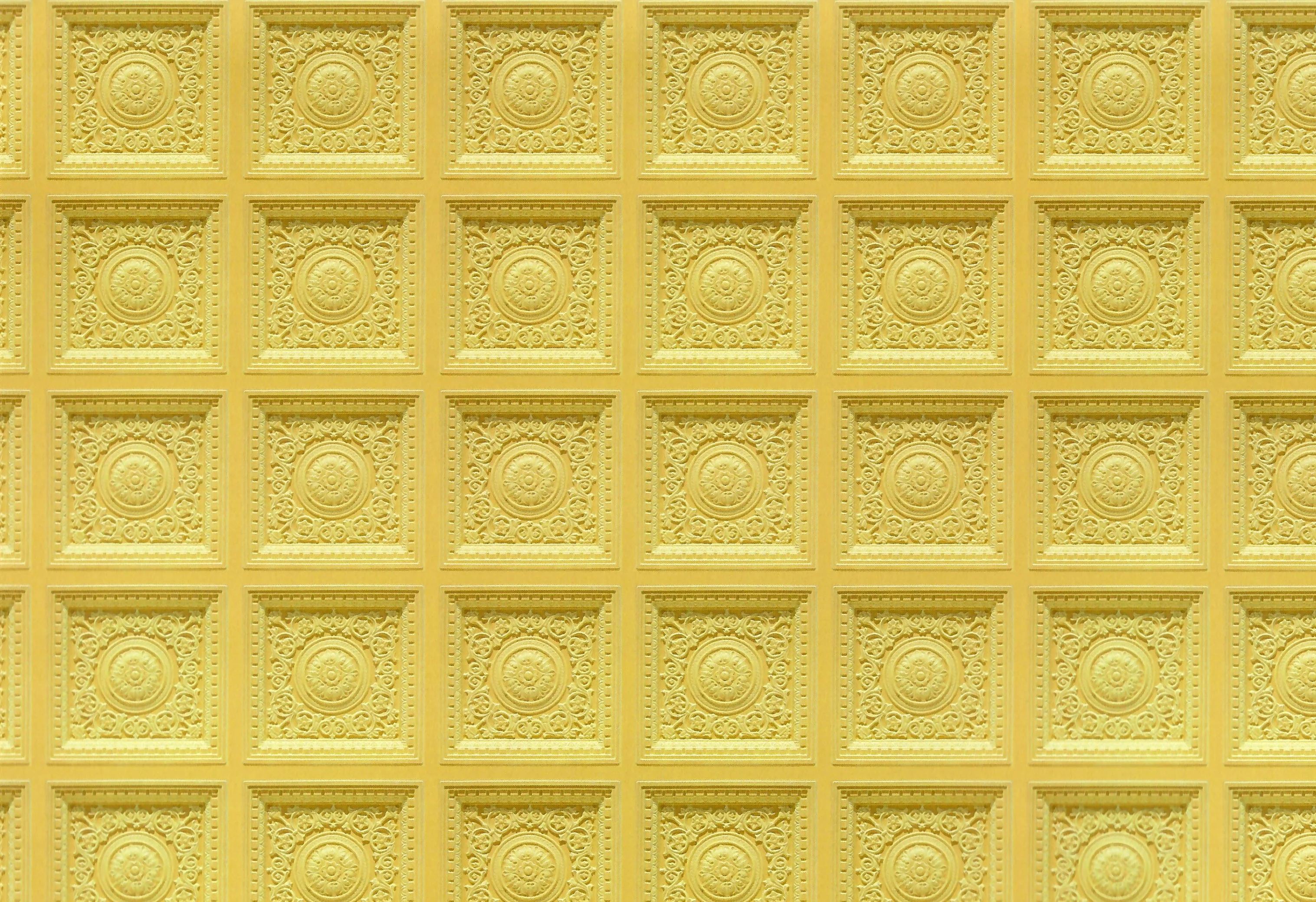 Dollhouse Ceiling Wallpaper (flat) Rosette Tile Gold 1:12 Scale Itsy Bitsy