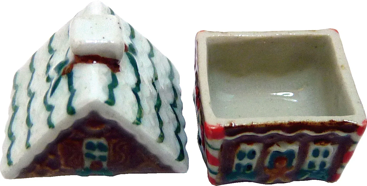 Dollhouse Ceramic Gingerbread House Cookie Jar 1:12 Scale Miniature - Image 2
