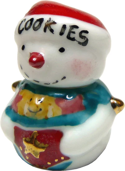 Dollhouse Ceramic Snowman Cookie Jar 1:12 Scale Miniature Dish - Image 5