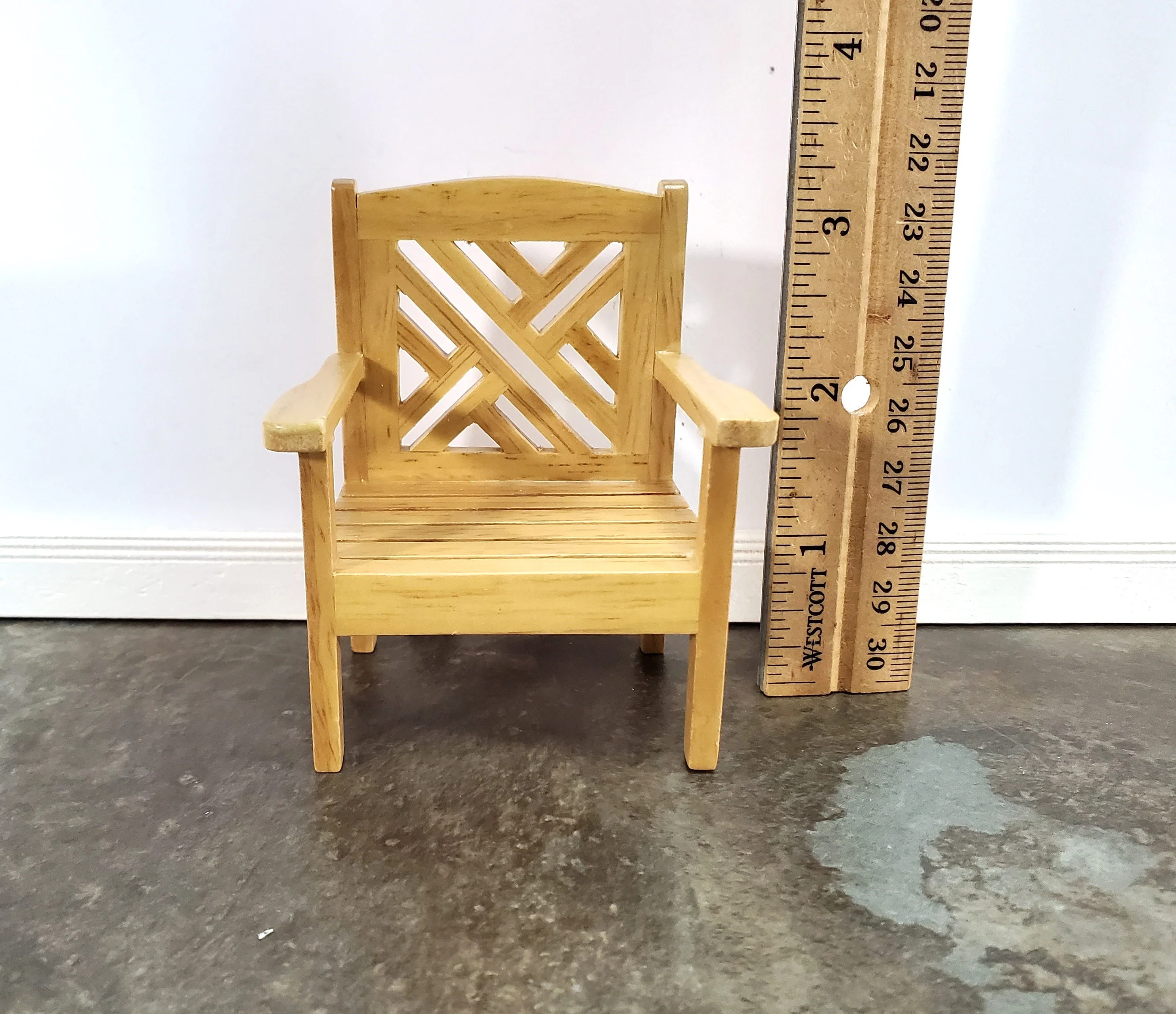Dollhouse Chair Outdoor Garden Porch Patio Light Oak 1:12 Scale Miniature Furniture - Image 4