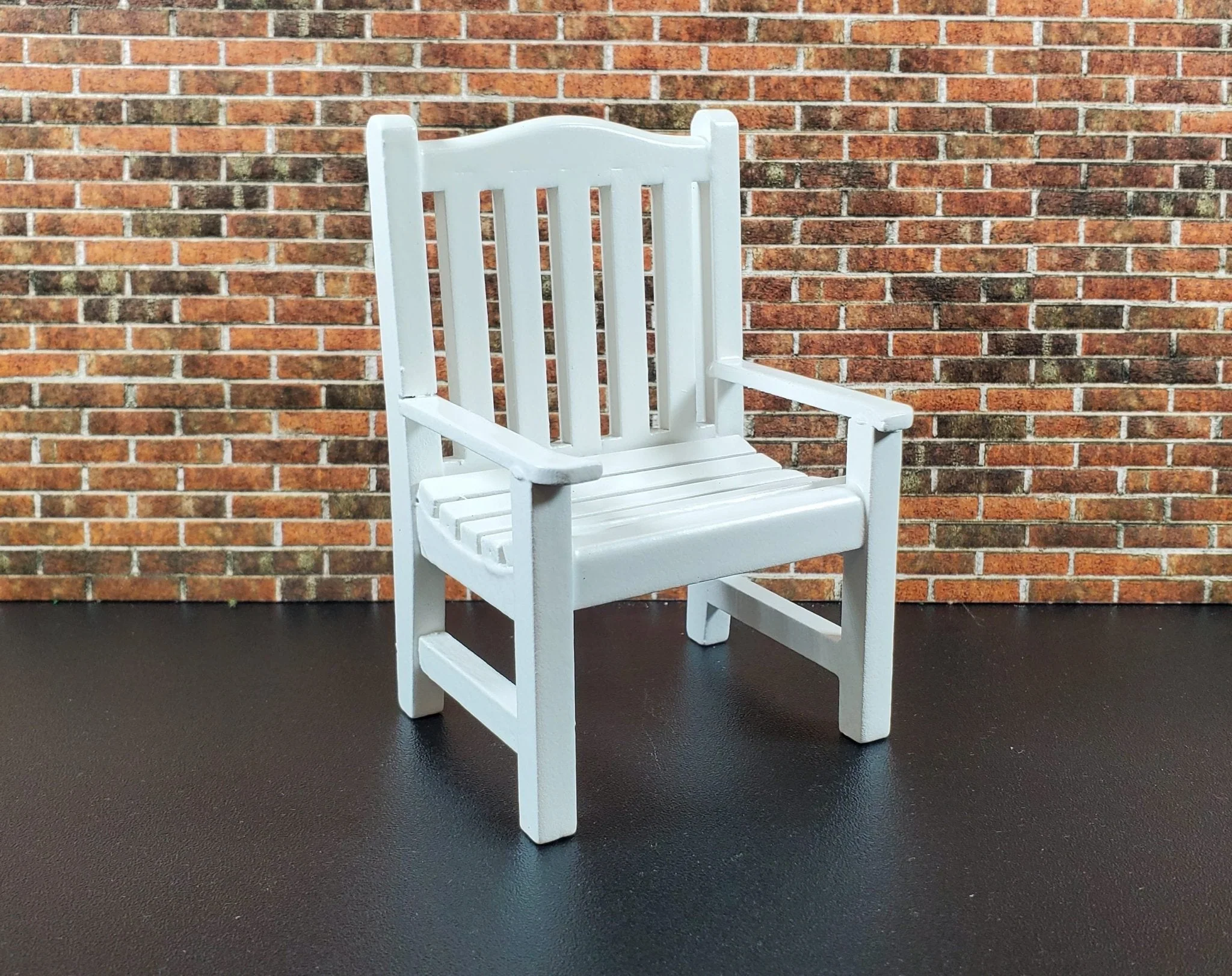 Dollhouse Chair Outdoor Garden Porch Patio White 1:12 Scale Miniature Furniture