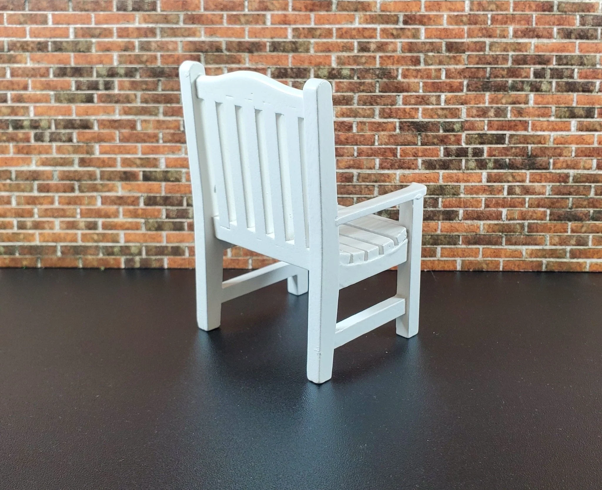 Dollhouse Chair Outdoor Garden Porch Patio White 1:12 Scale Miniature Furniture - Image 3