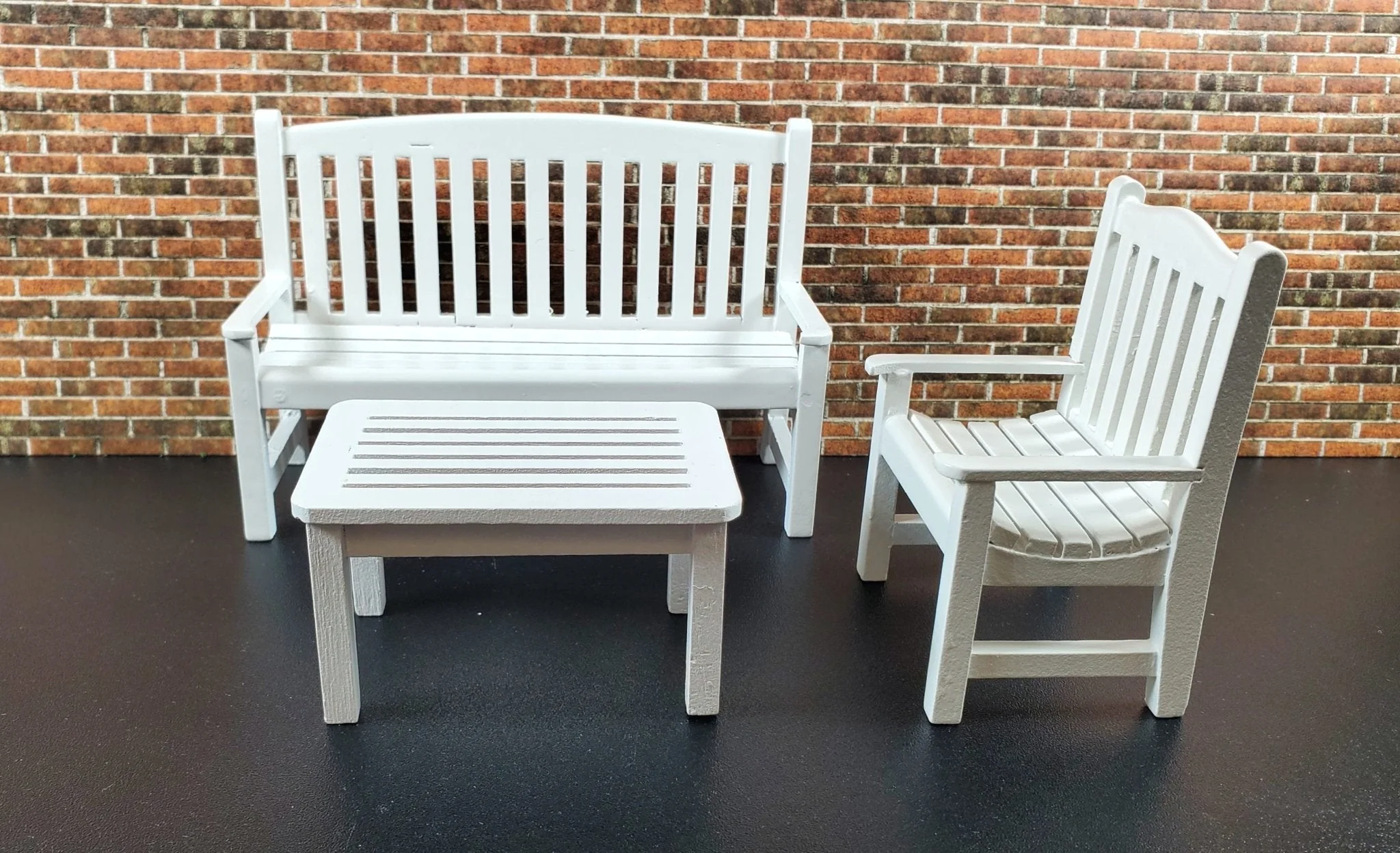 Dollhouse Chair Outdoor Garden Porch Patio White 1:12 Scale Miniature Furniture - Image 4