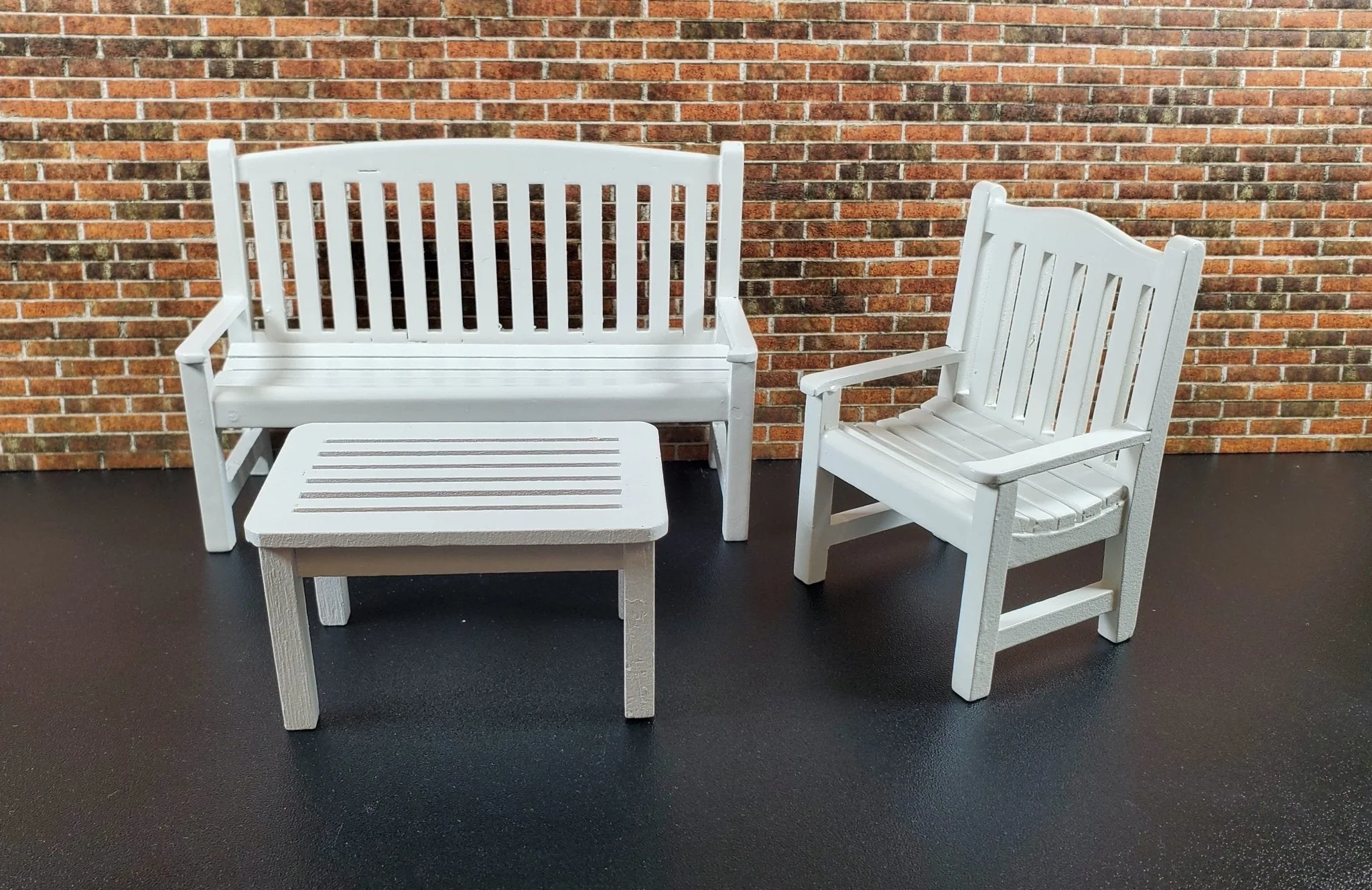 Dollhouse Chair Outdoor Garden Porch Patio White 1:12 Scale Miniature Furniture - Image 5