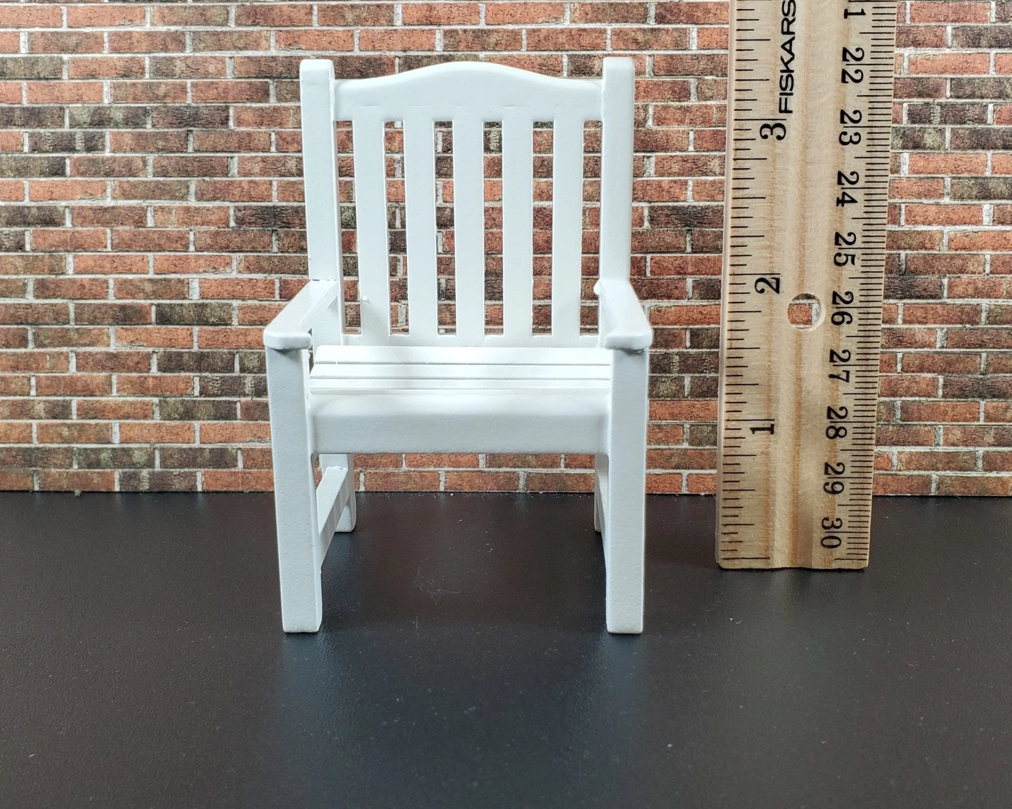 Dollhouse Chair Outdoor Garden Porch Patio White 1:12 Scale Miniature Furniture - Image 7