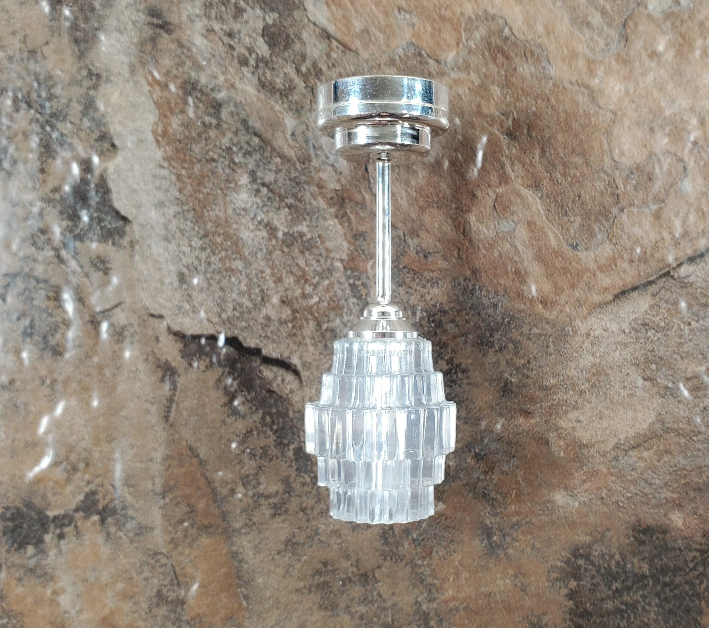 Dollhouse Ceiling Wand Light Art Deco Style Battery Operated 1:12 Scale - Image 3