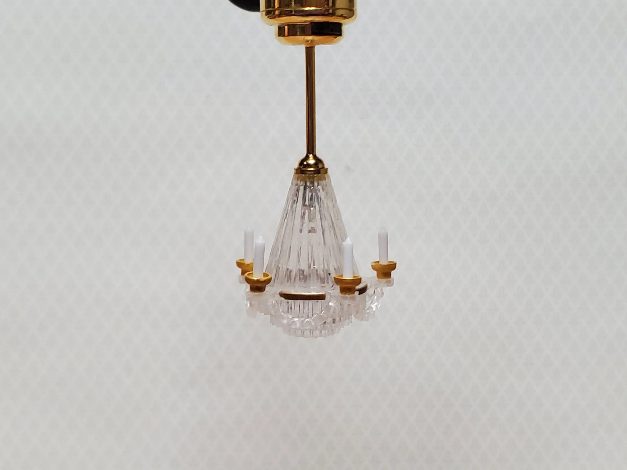 Dollhouse Chandelier Ceiling Light with Candles Battery Operated 1:12 Scale Miniature - Image 2