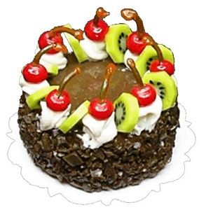 Dollhouse Chocolate Cake with Cherry & Kiwi Topping 1:12 Scale Miniature Dessert