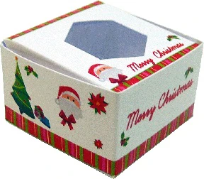 Dollhouse Christmas Cake Box with Window 1:12 Scale Miniature Kitchen