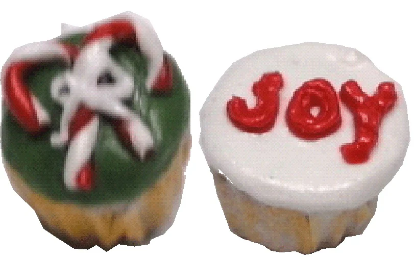 Dollhouse Christmas Cupcakes Set of 2 1:12 Scale Miniature Food