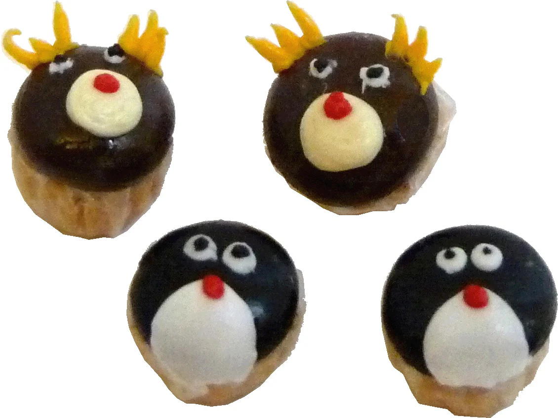 Dollhouse Christmas Cupcakes Set of 4 1:12 Scale Miniature Food