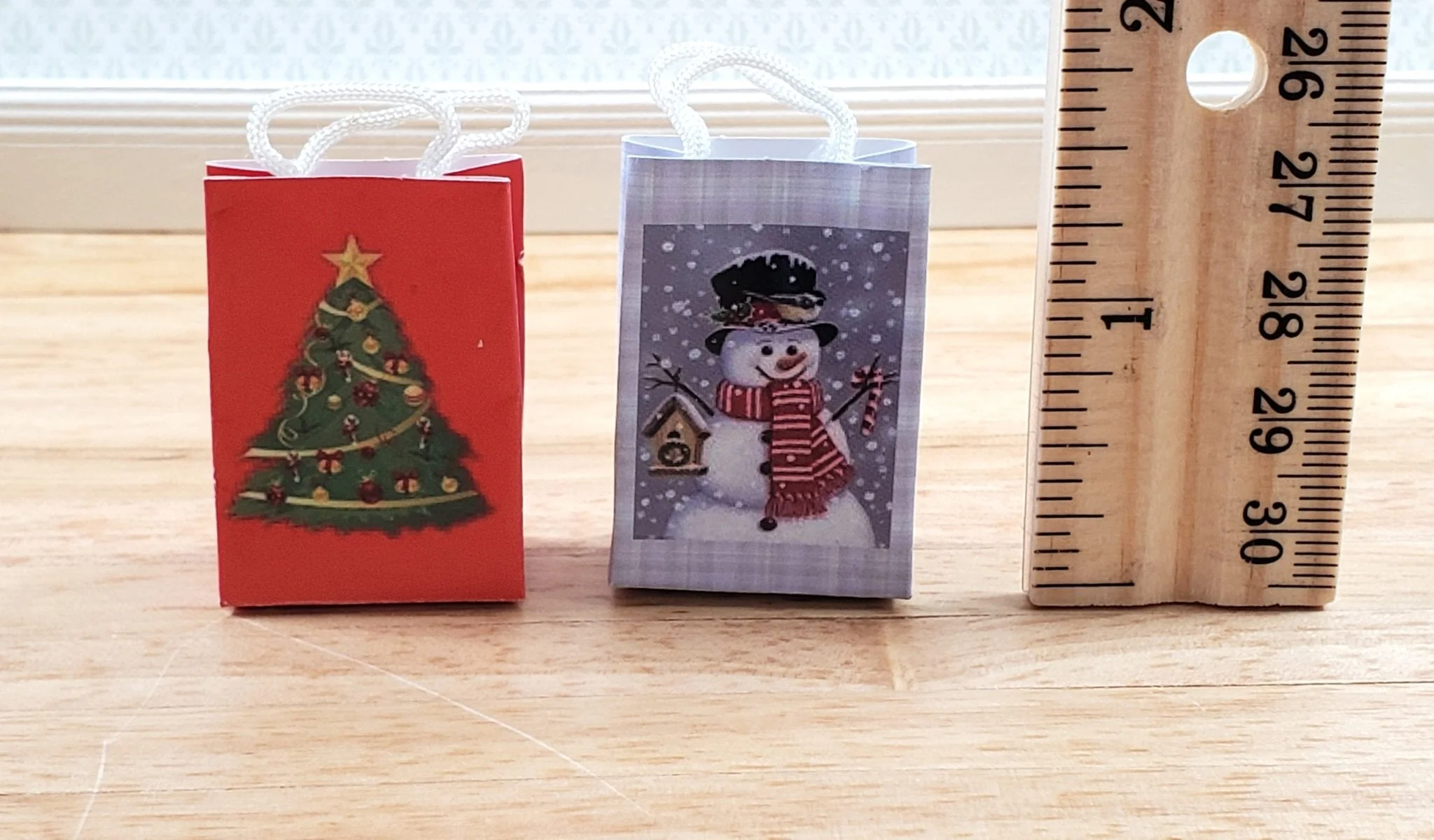 Dollhouse Christmas Holiday Shopping Bags x2 1:12 Scale Miniature Accessories - Image 4