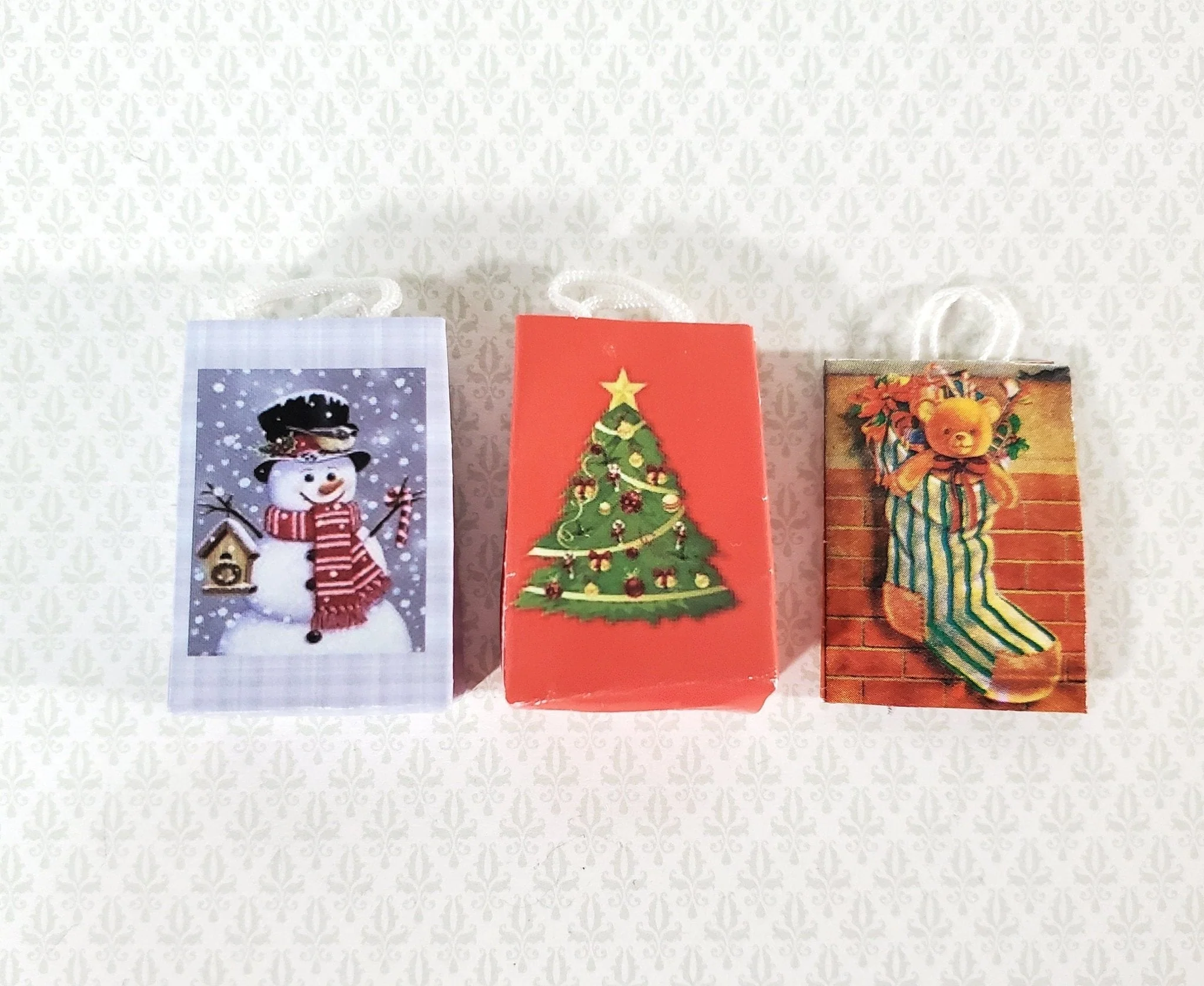 Dollhouse Christmas Holiday Shopping Bags x3 1:12 Scale Miniature Accessories
