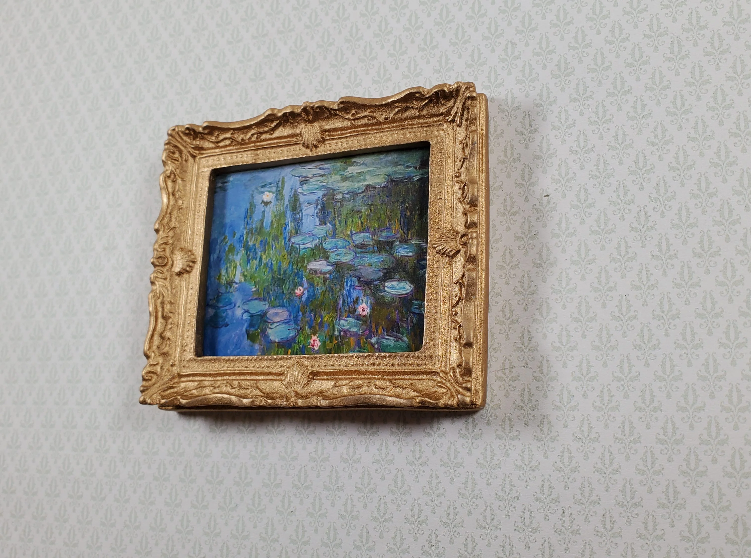 Dollhouse Claude Monet Water Lilies Framed Print 1:12 Handmade - Image 3