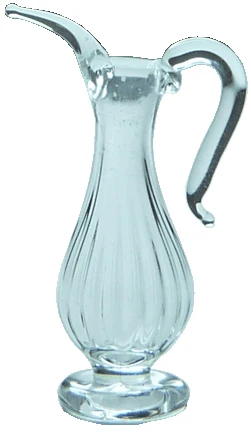 Dollhouse Clear Elongated Pitcher 1:12 Scale Miniature Kitchen Flowers Decor