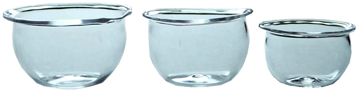 Dollhouse Clear Glass Nesting Bowls Set of 3 1:12 Scale Miniature Kitchen - Image 2