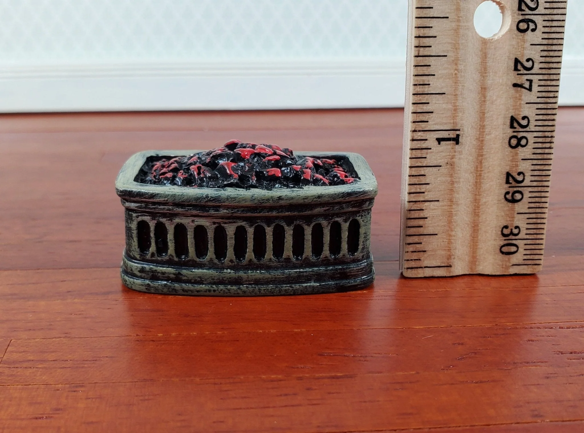 Dollhouse Coal Filled Fireplace Grate Fire Basket 1:12 Scale Miniature - Image 5