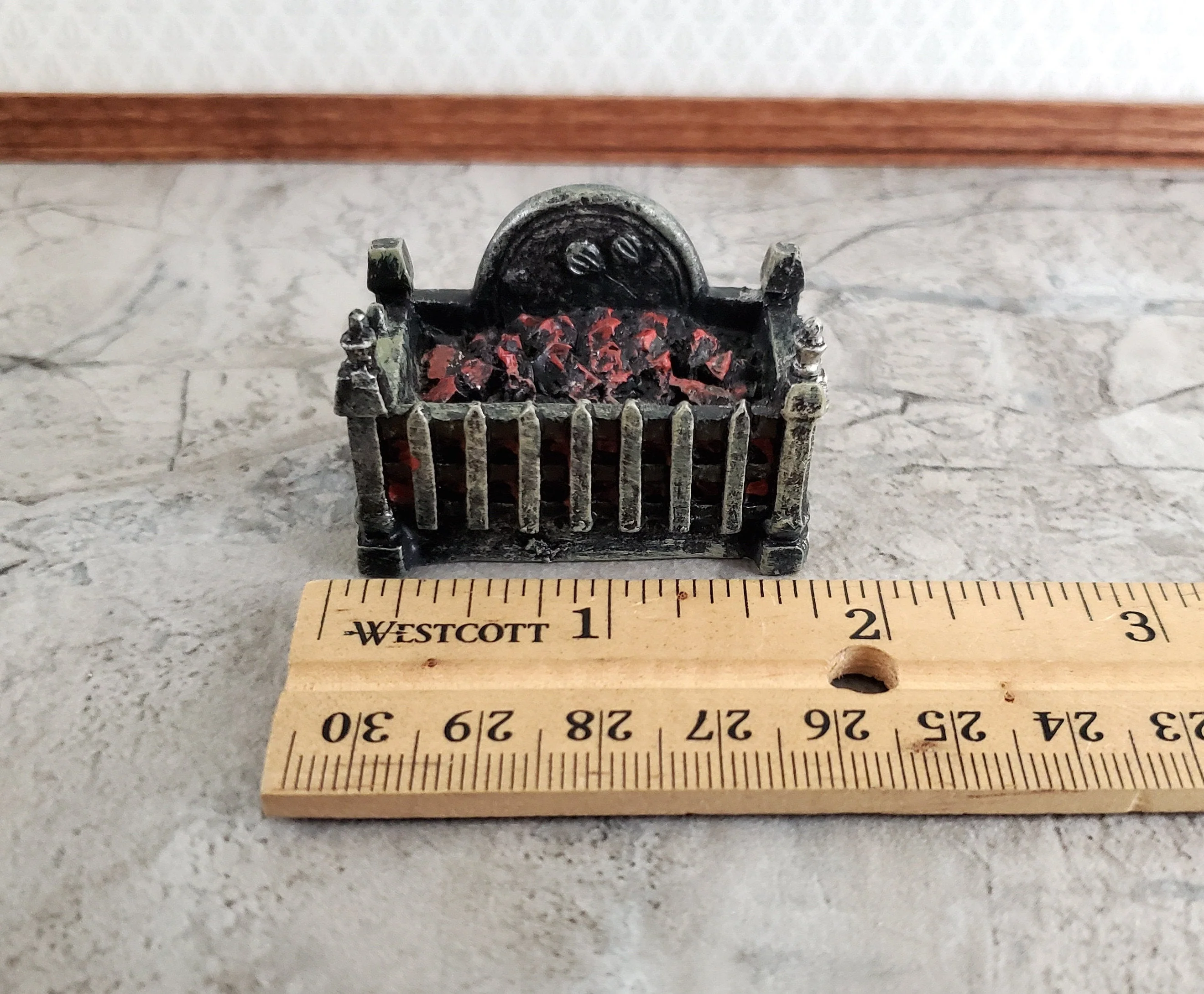 Dollhouse Coal Filled Fireplace Grate Fire Basket Non-Electric 1:12 Scale Miniature - Image 3