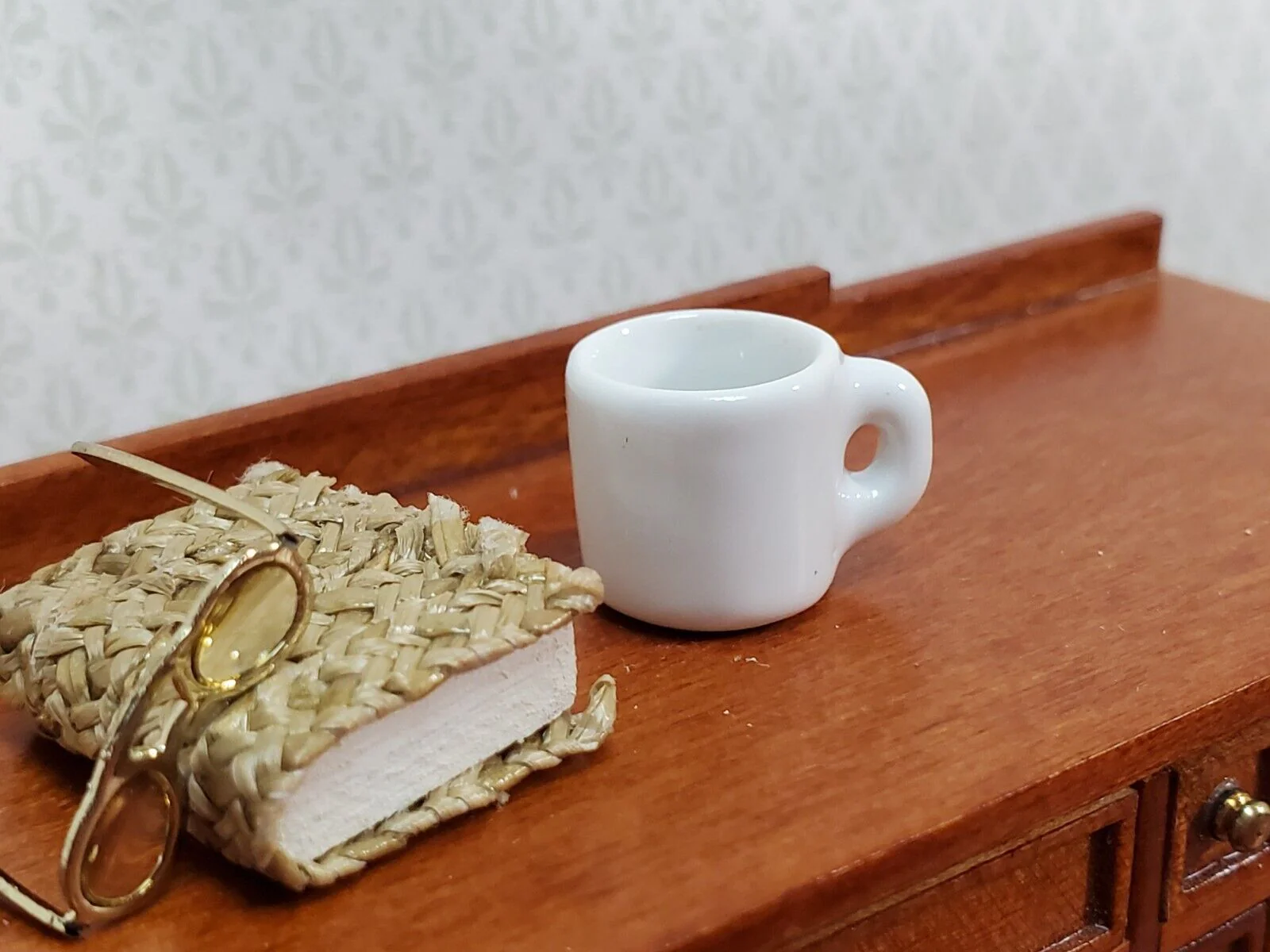 Dollhouse Coffee Mug All White LARGE Use in 1:6 or 1/12 Scale Miniature Kitchen - Image 2