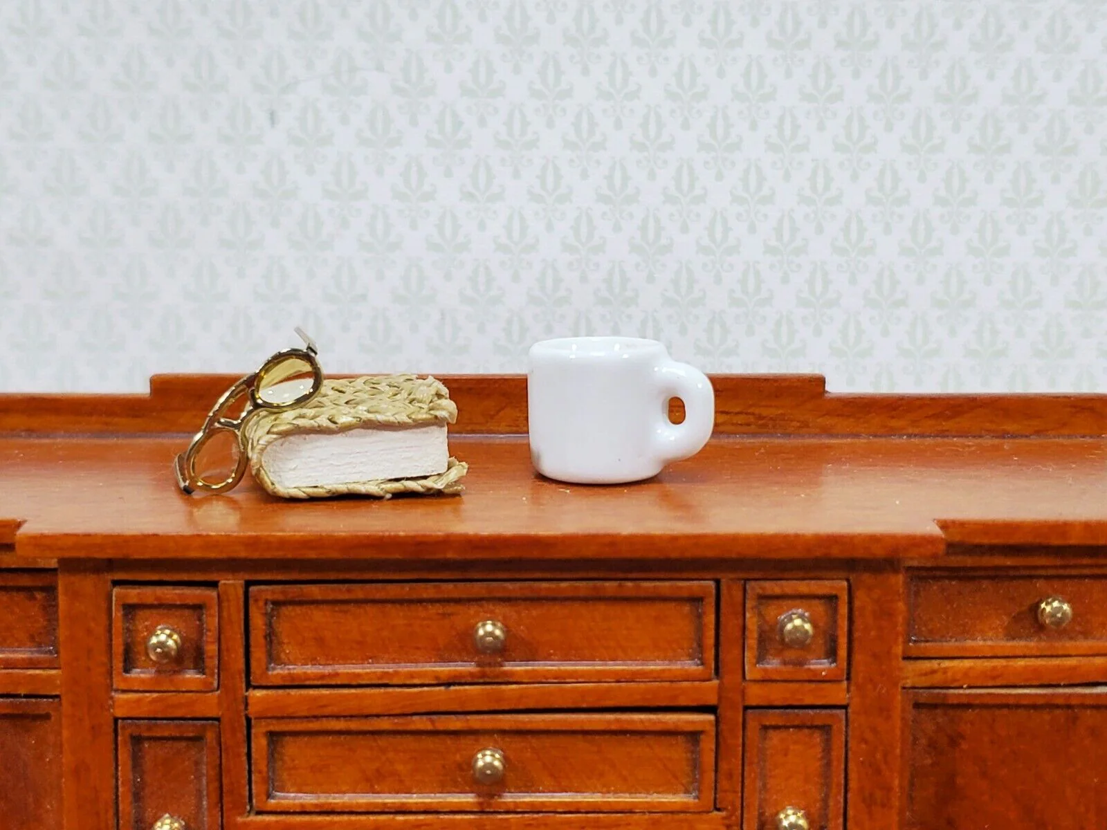 Dollhouse Coffee Mug All White LARGE Use in 1:6 or 1/12 Scale Miniature Kitchen - Image 3