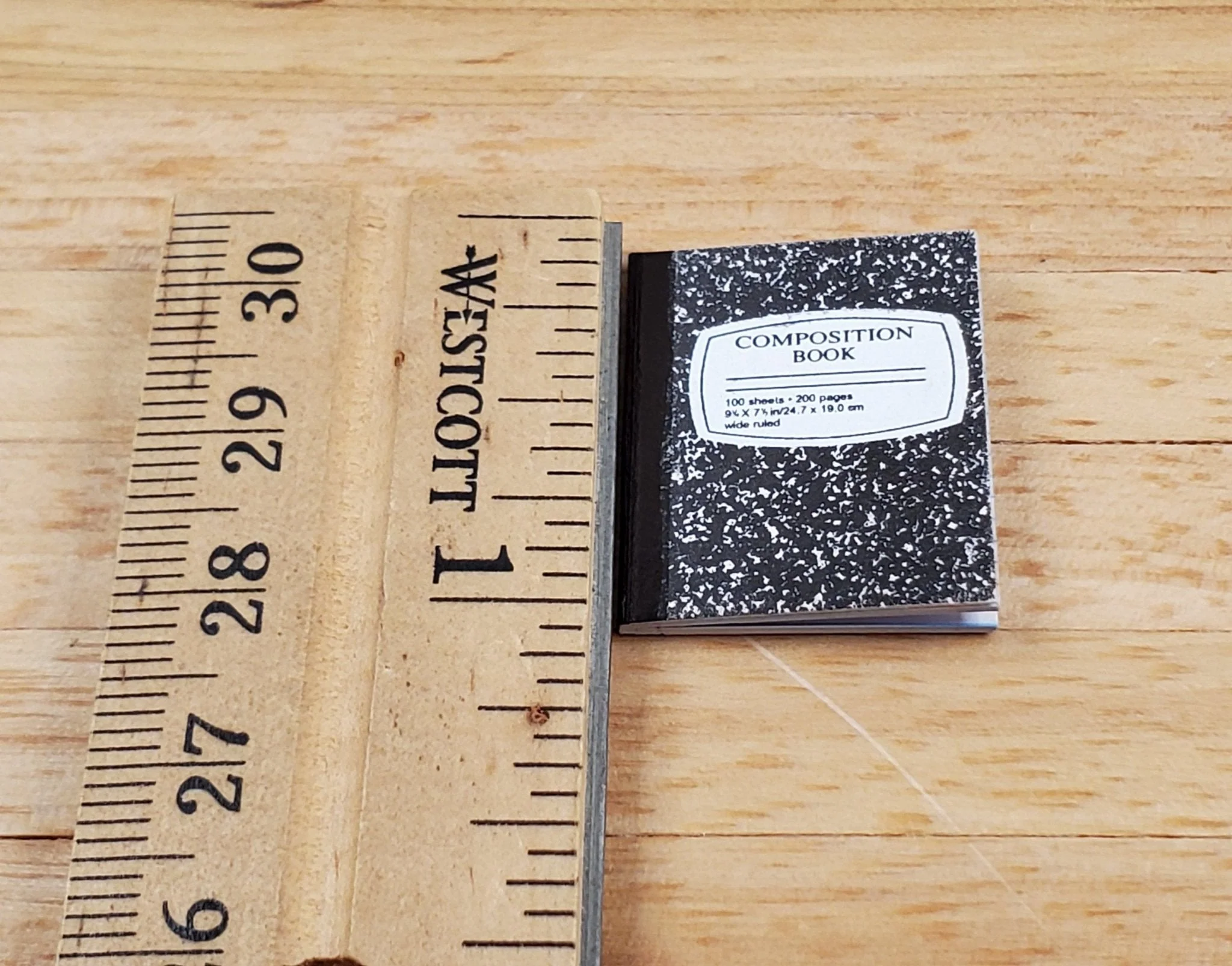 Dollhouse Composition Notebook Lined Pages 1:12 Scale Miniatures Handmade - Image 4