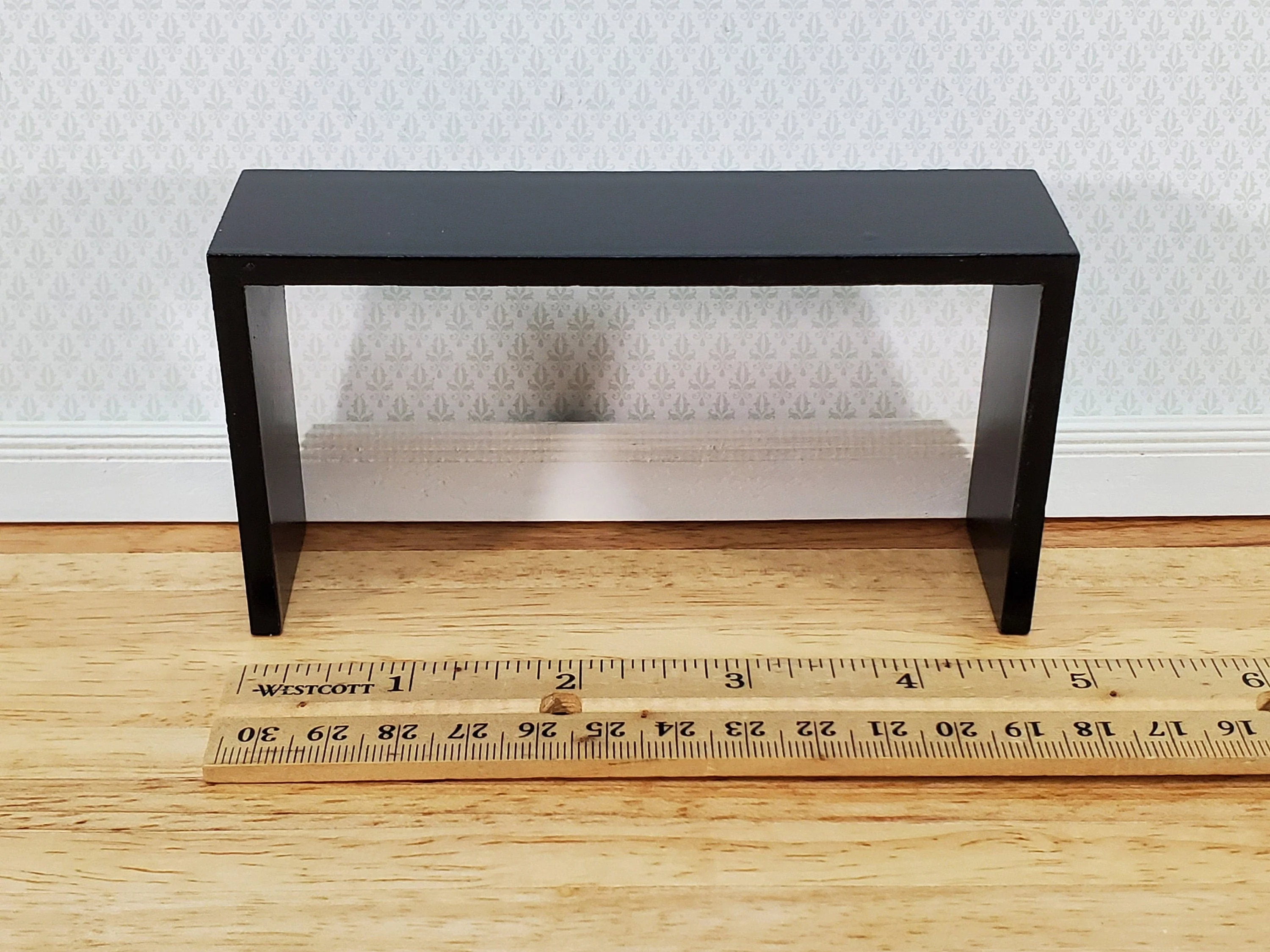 Dollhouse Console or Tall Sofa Table Modern Black 1:12 Scale Miniature Furniture - Image 4