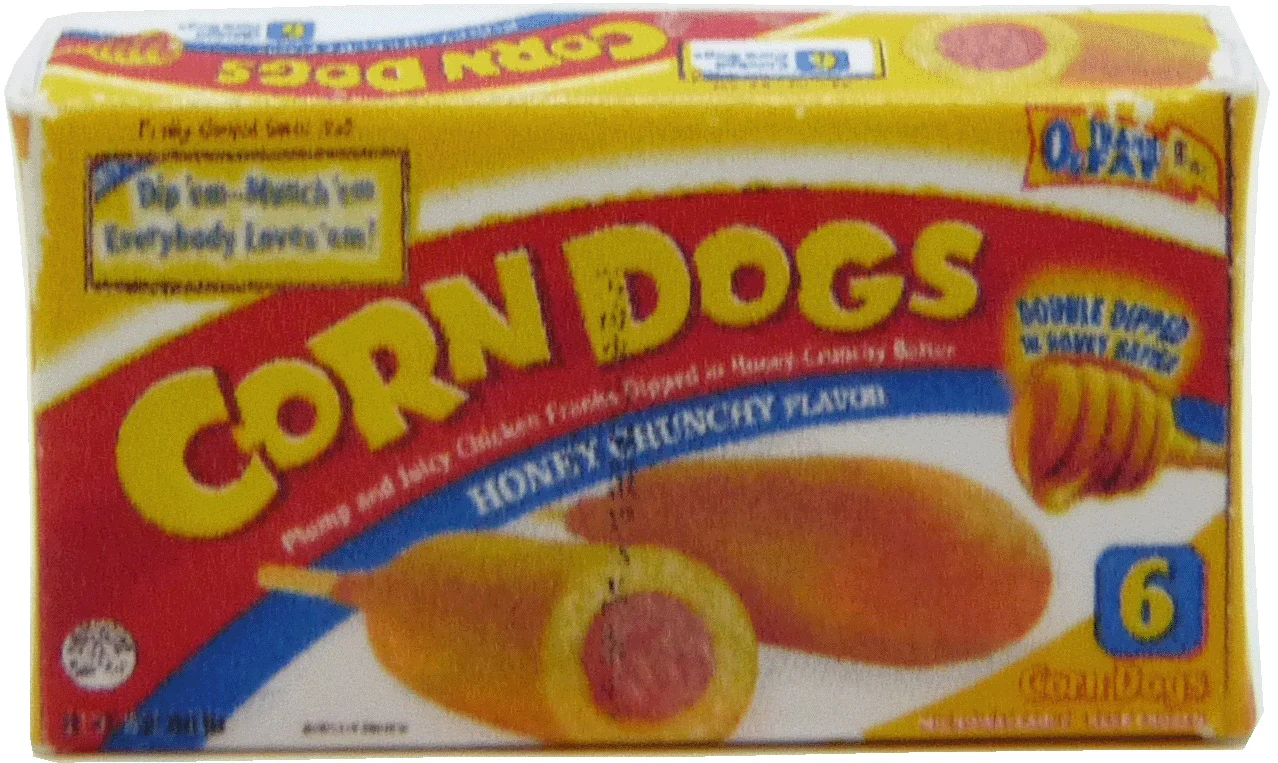 Dollhouse Corn Dogs Box 1:12 Scale Miniature Food Kitchen