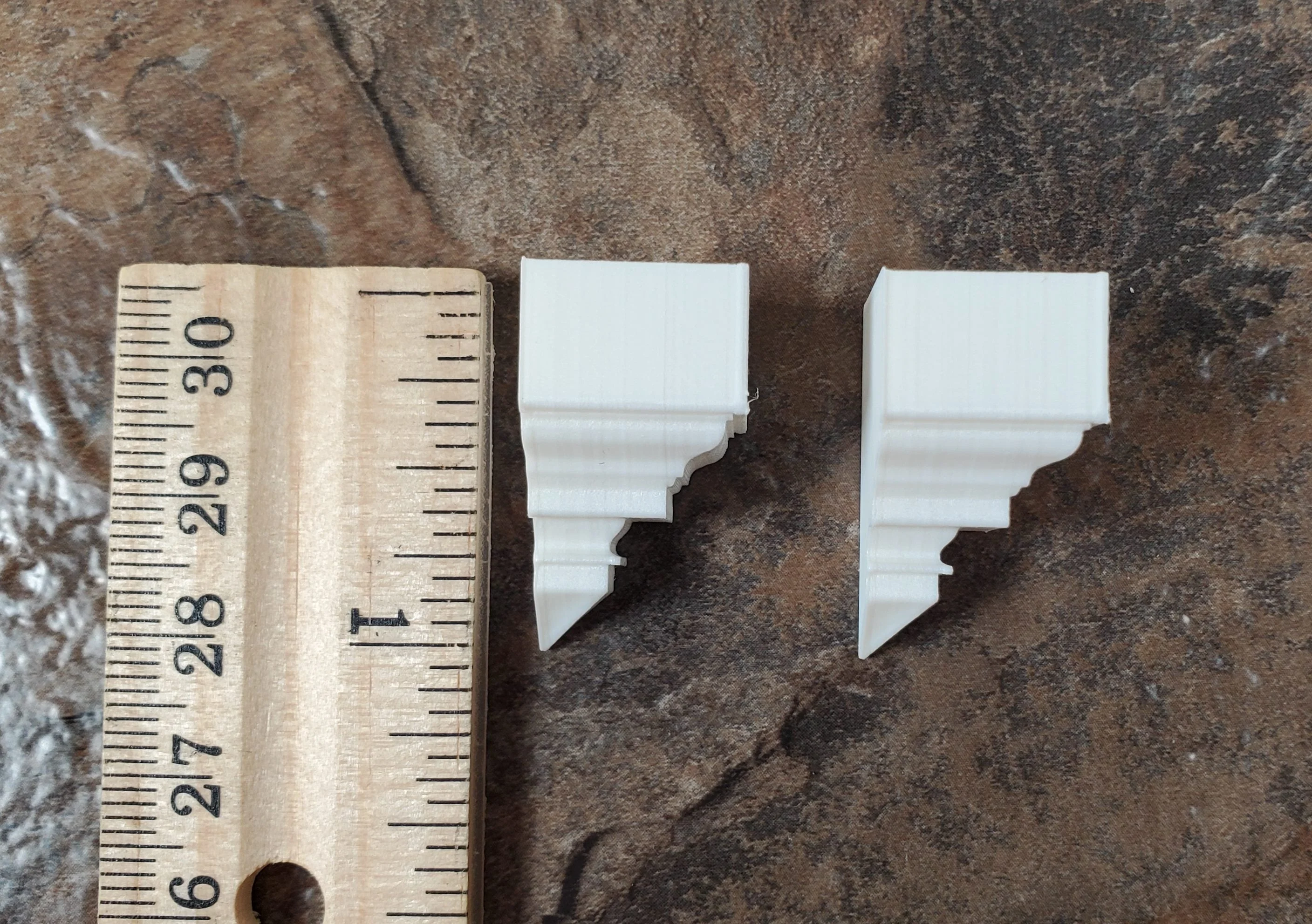 Dollhouse Corner Ceiling Blocks for Crown Molding 2 Inside Pieces 1:12 Scale - Image 5