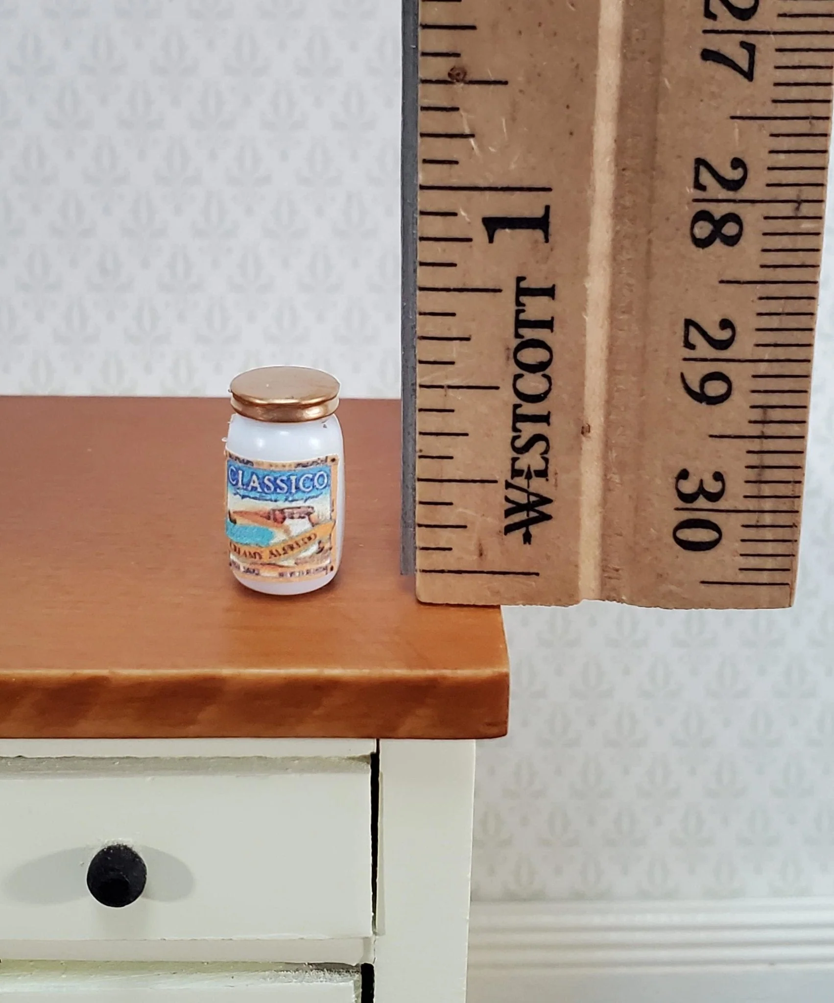 Dollhouse Creamy Alfredo Sauce Classico Jar 1:12 Scale Modern Miniature Kitchen Food - Image 2