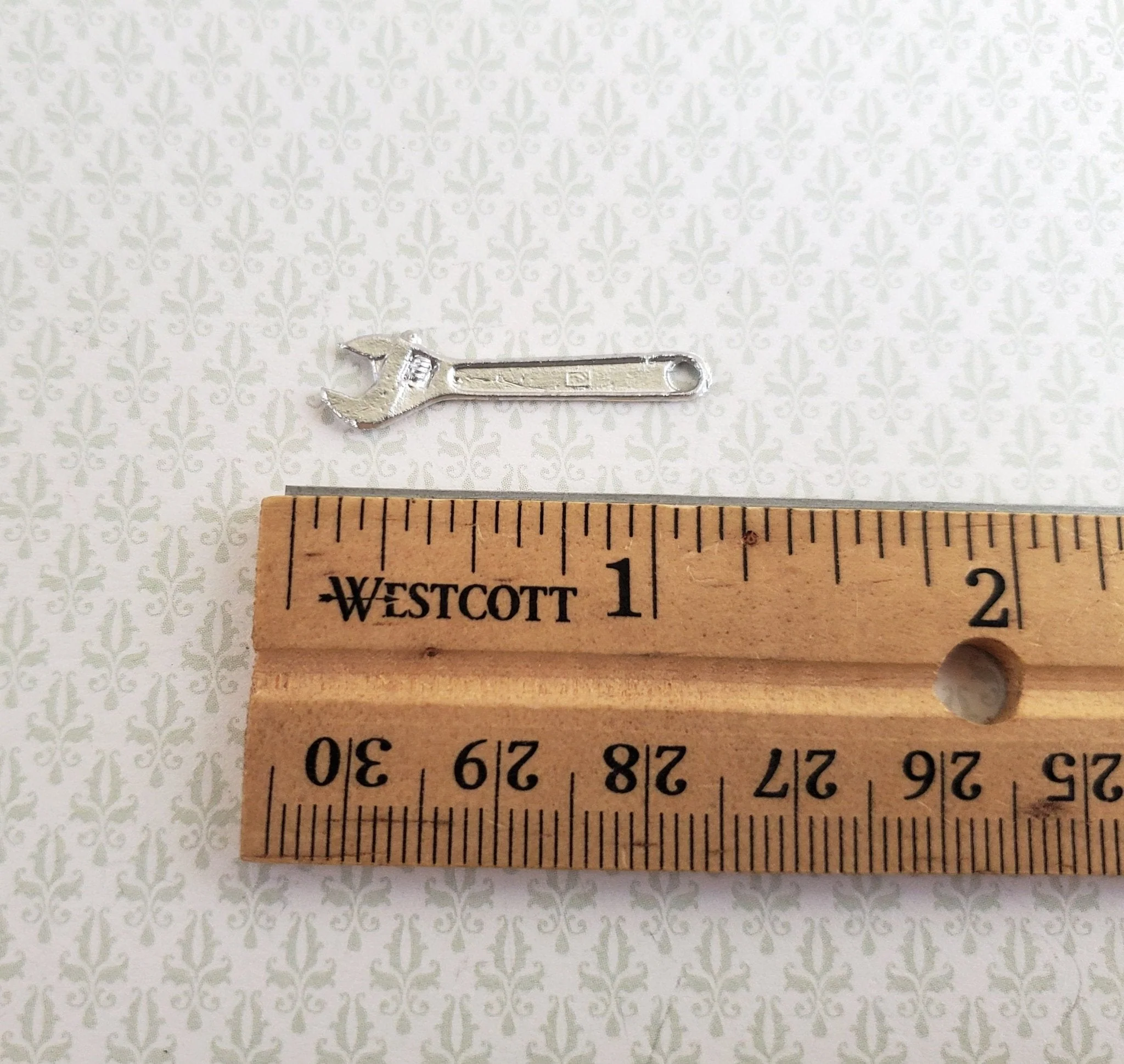 Dollhouse Crescent Wrench Large 1:12 Scale Miniature Tool Painted Metal - Image 2