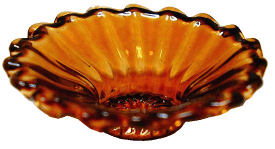 Dollhouse Crystal Amber Glass Flared Platter 1:12 Scale Miniature Kitchen Decor