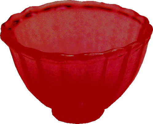 Dollhouse Crystal Red Glass Bowl 1:12 Scale Miniature Decoration