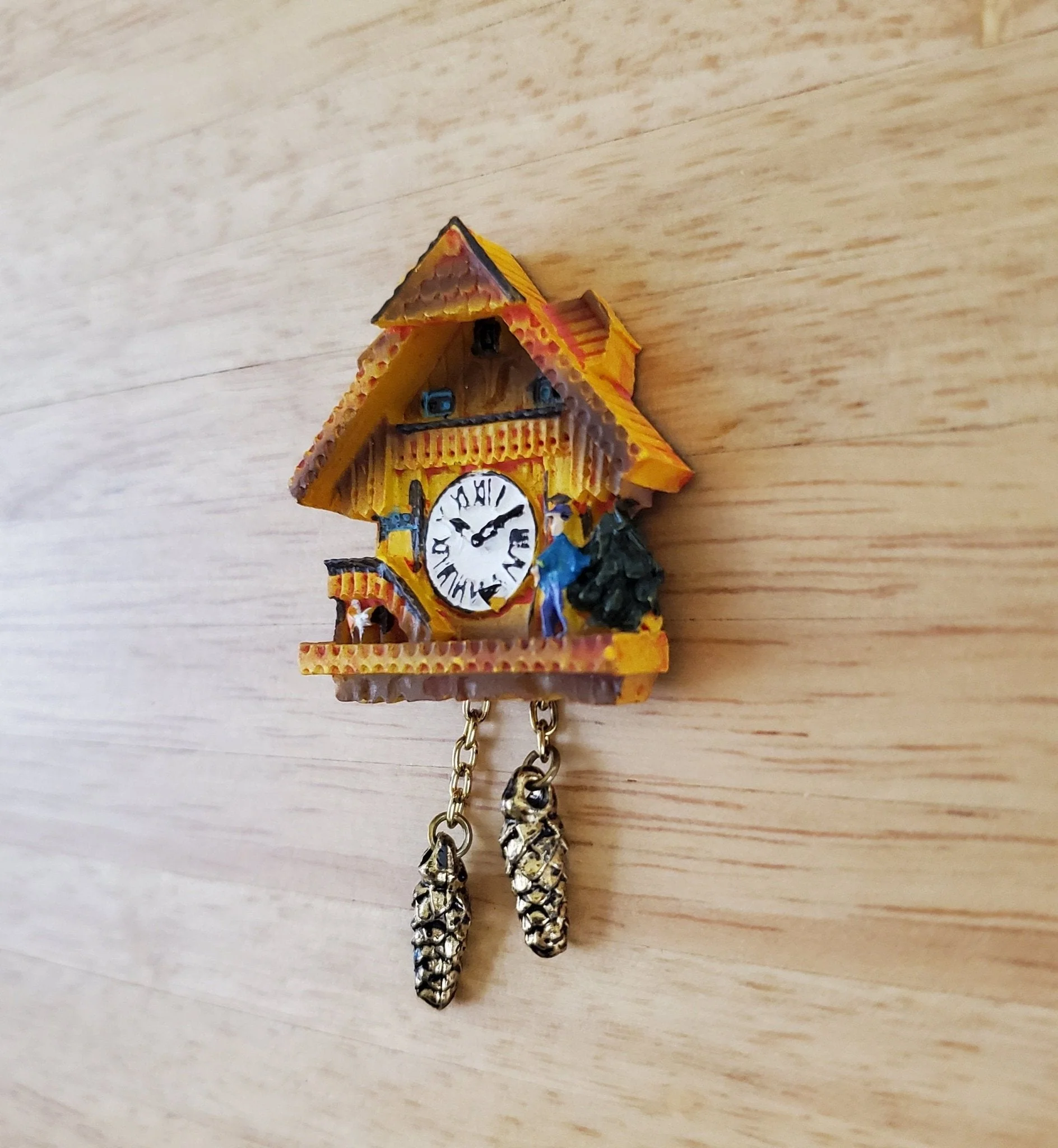 Dollhouse Cuckoo Clock Resin Honey Color by Reutter 1:12 Miniature Scale German Style - Image 2