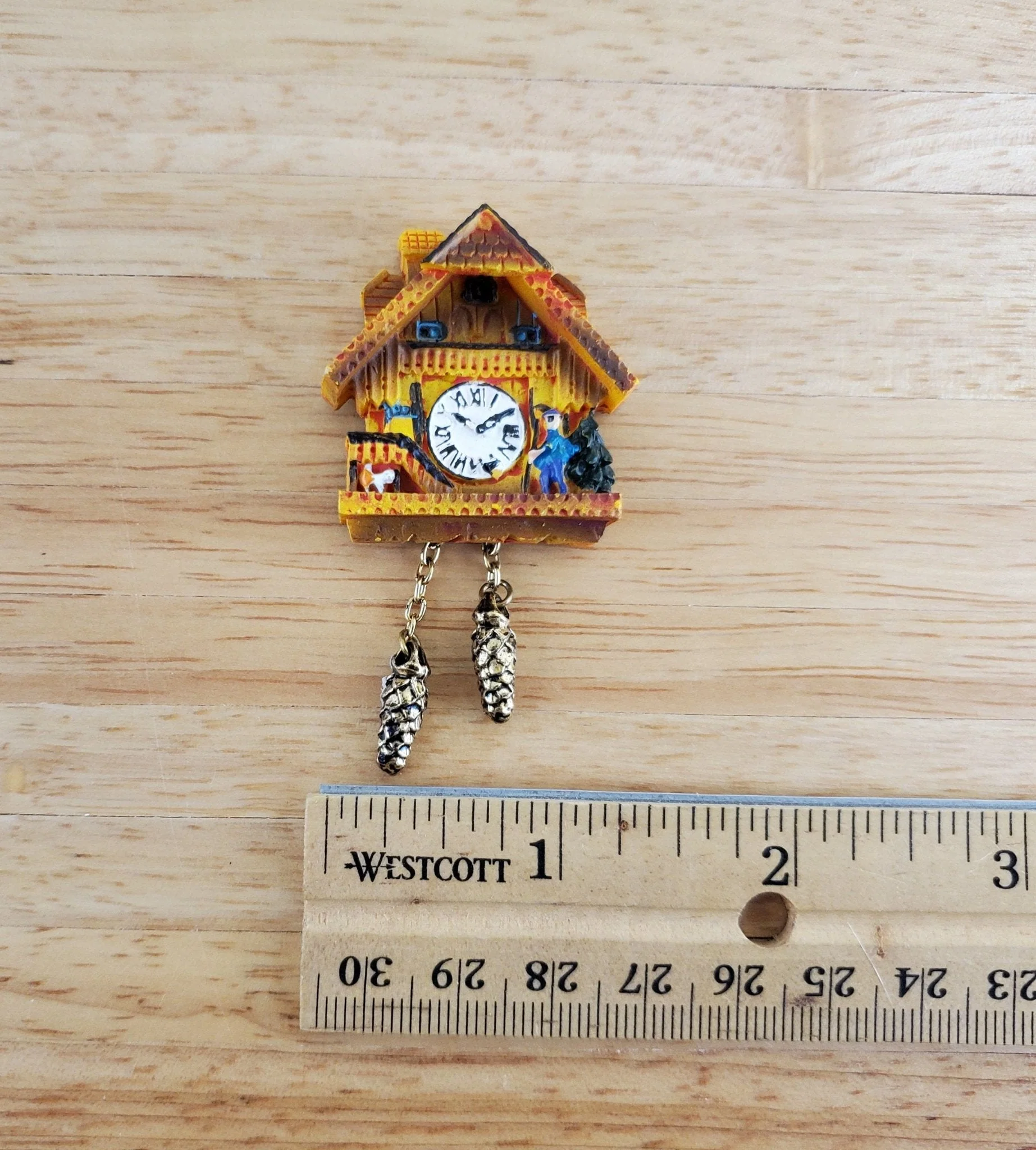 Dollhouse Cuckoo Clock Resin Honey Color by Reutter 1:12 Miniature Scale German Style - Image 3